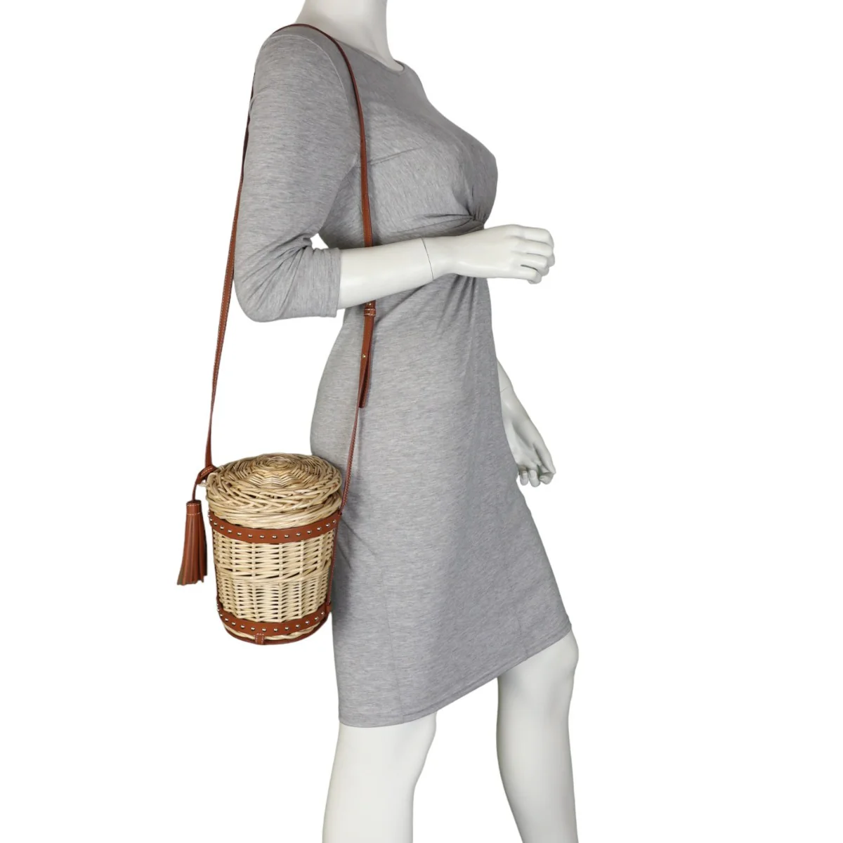 Celine Panier Wicker Bucket Bag - Image 12