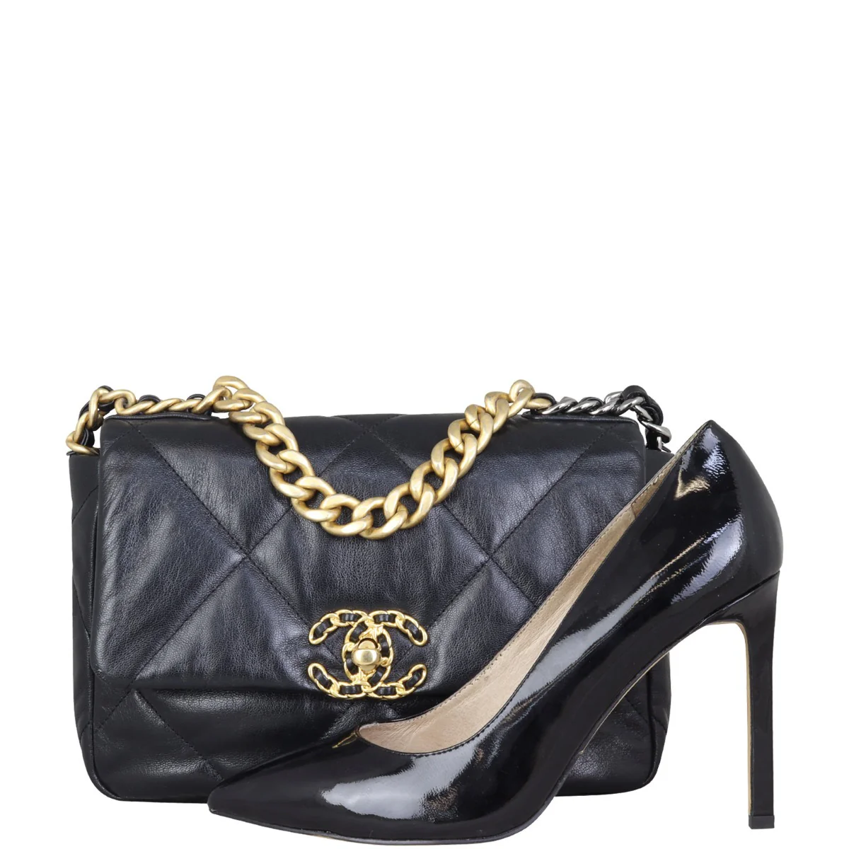 Chanel 19 Flap Bag Medium | Black - Image 13