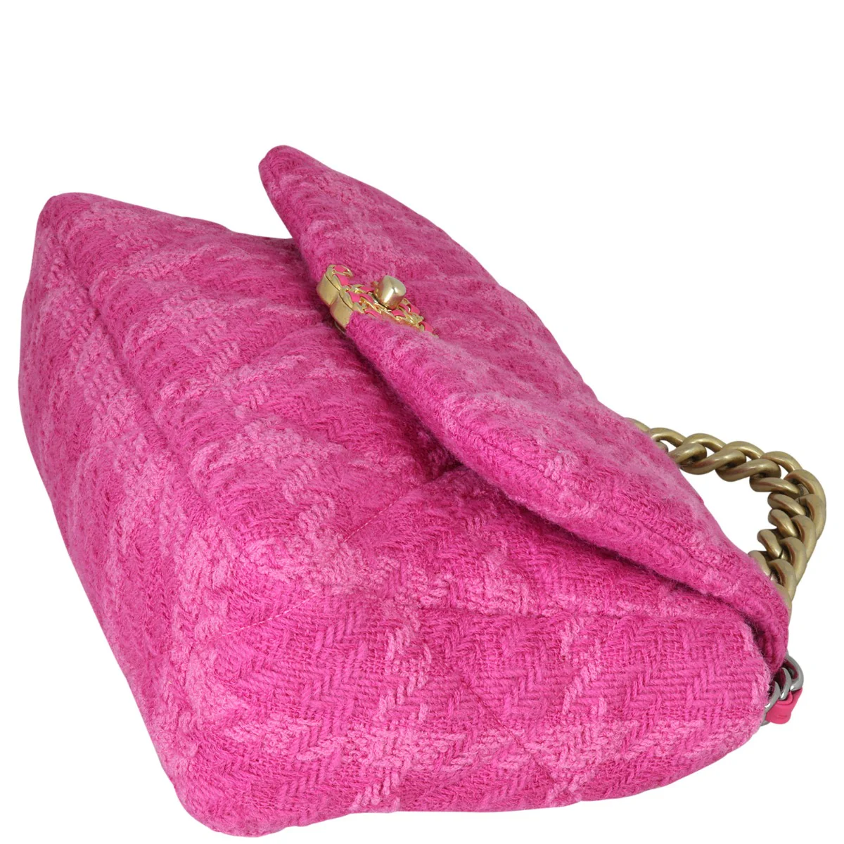 Chanel 19 Tweed Flap Bag Large | Pink - Image 7