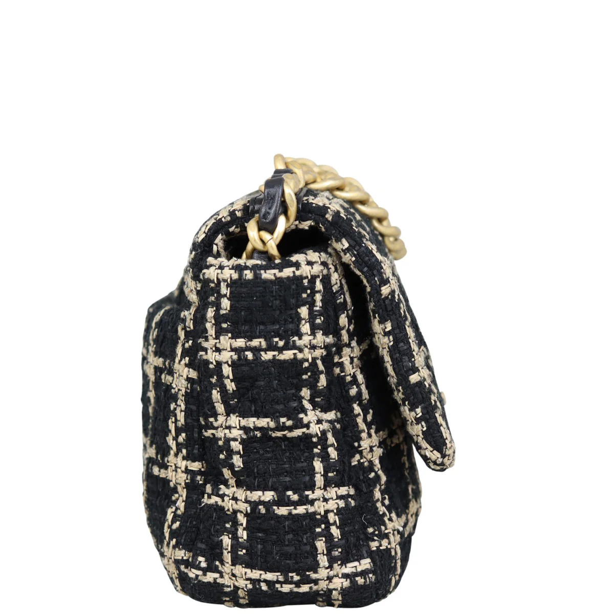 Chanel 19 Tweed Flap Bag Medium | Black - Image 4