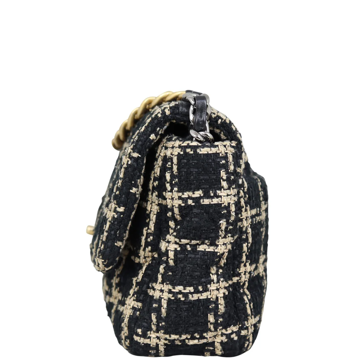 Chanel 19 Tweed Flap Bag Medium | Black - Image 5