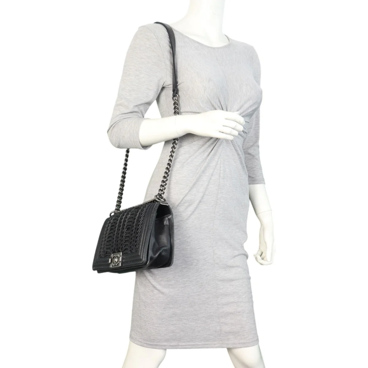 Chanel Boy 3D Pleated Old Medium - Image 10