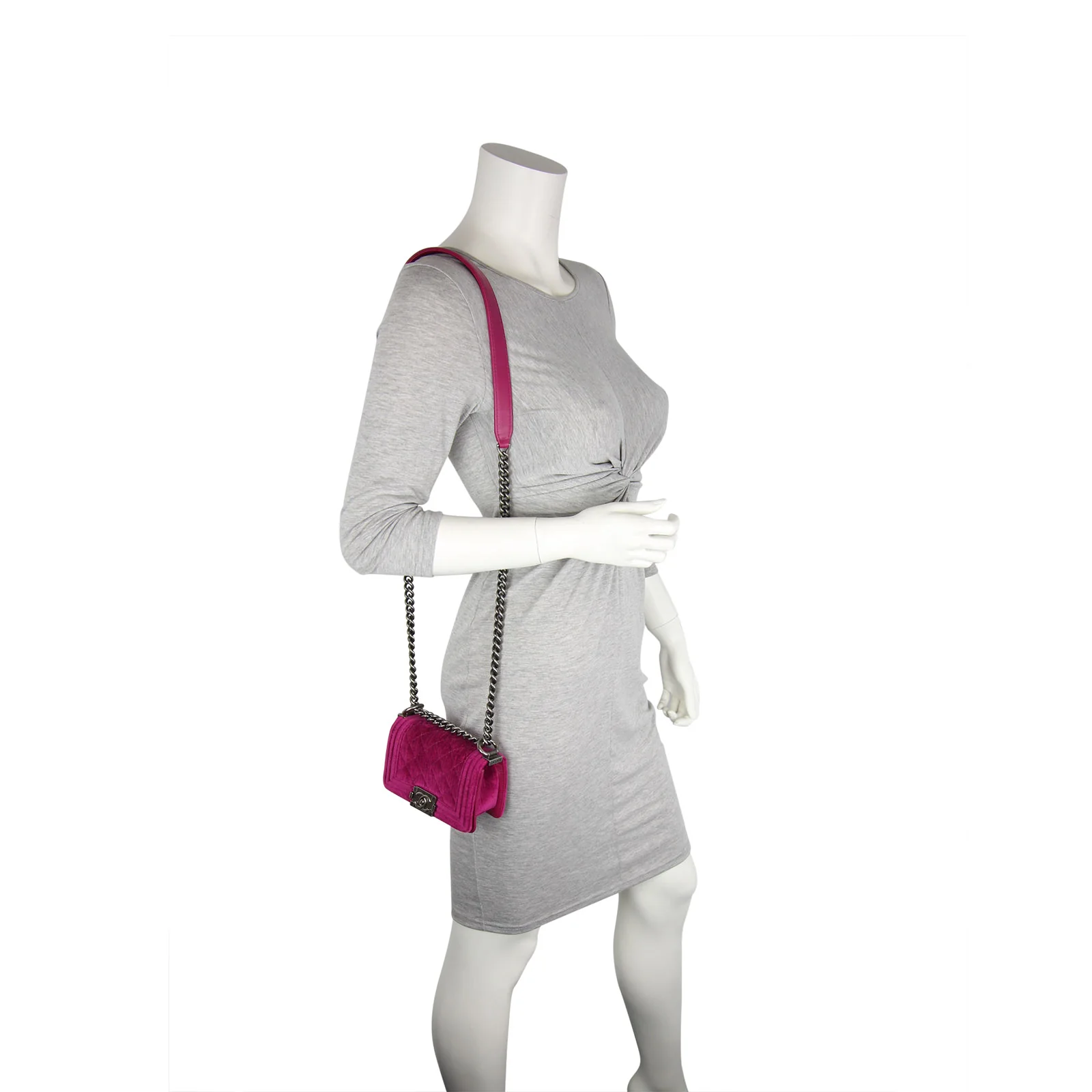 Chanel Boy Mini Velvet - Image 11