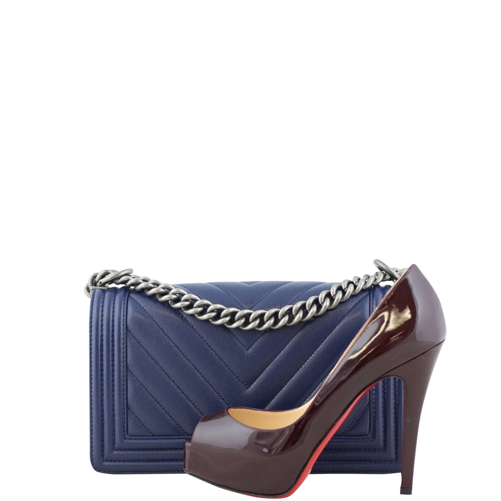 Chanel Boy Chevron Old Medium | Silver Hardware - Image 10