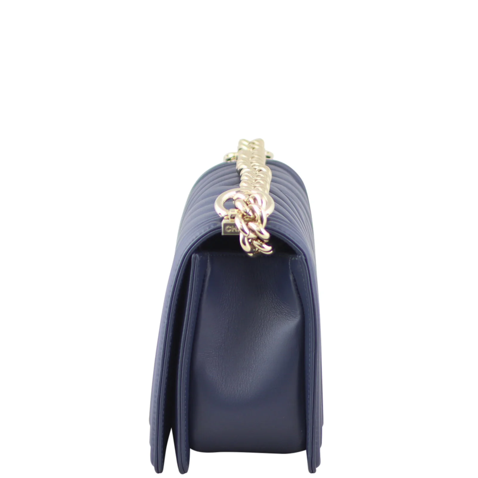 Chanel Boy Chevron Old Medium |  Navy Blue - Image 4
