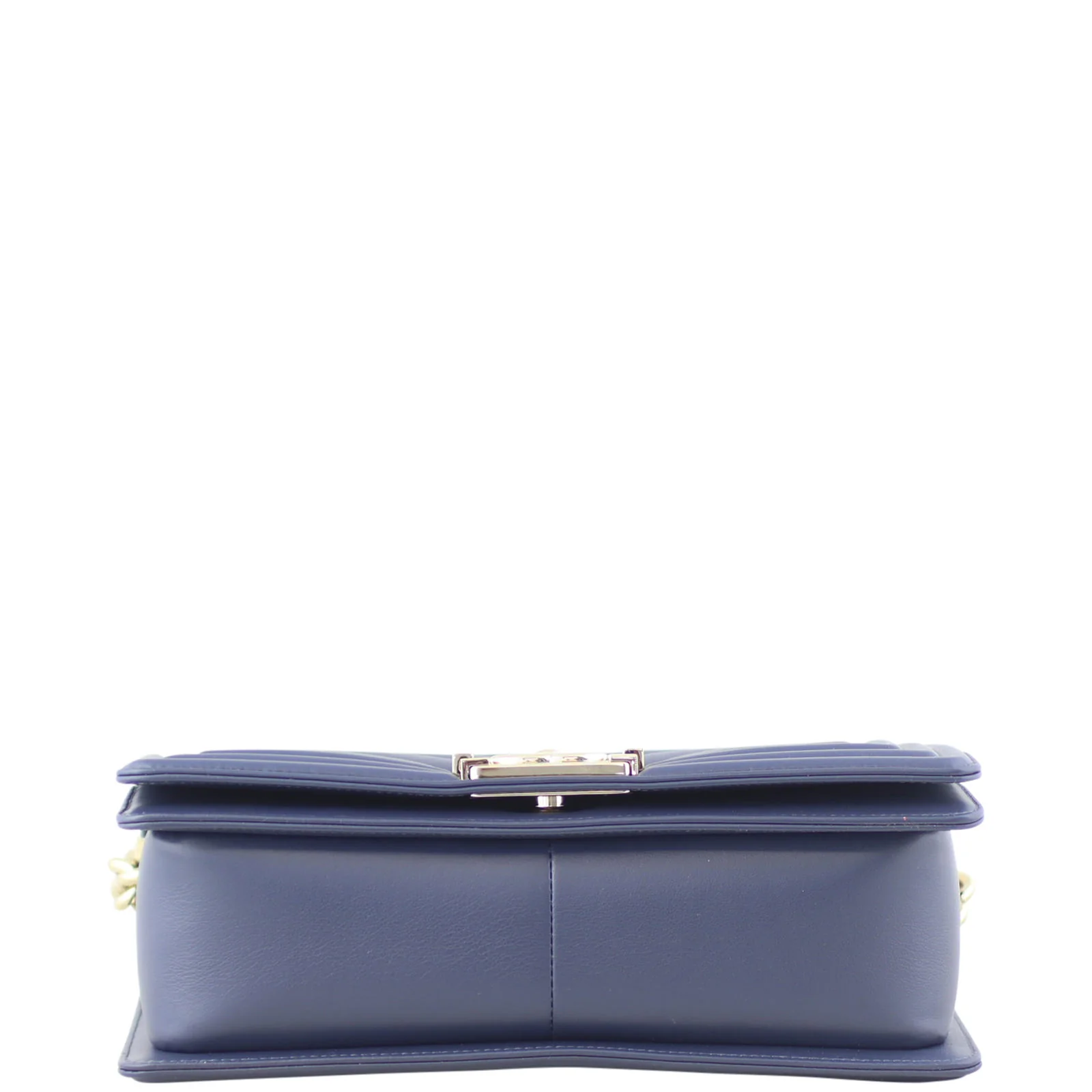 Chanel Boy Chevron Old Medium |  Navy Blue - Image 6