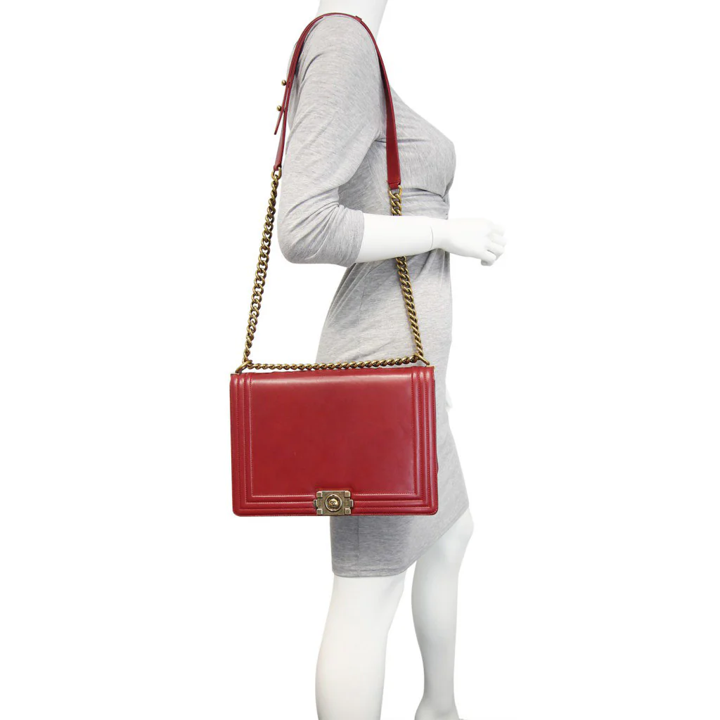 Chanel Boy Large | Red 15 Series - Image 16
