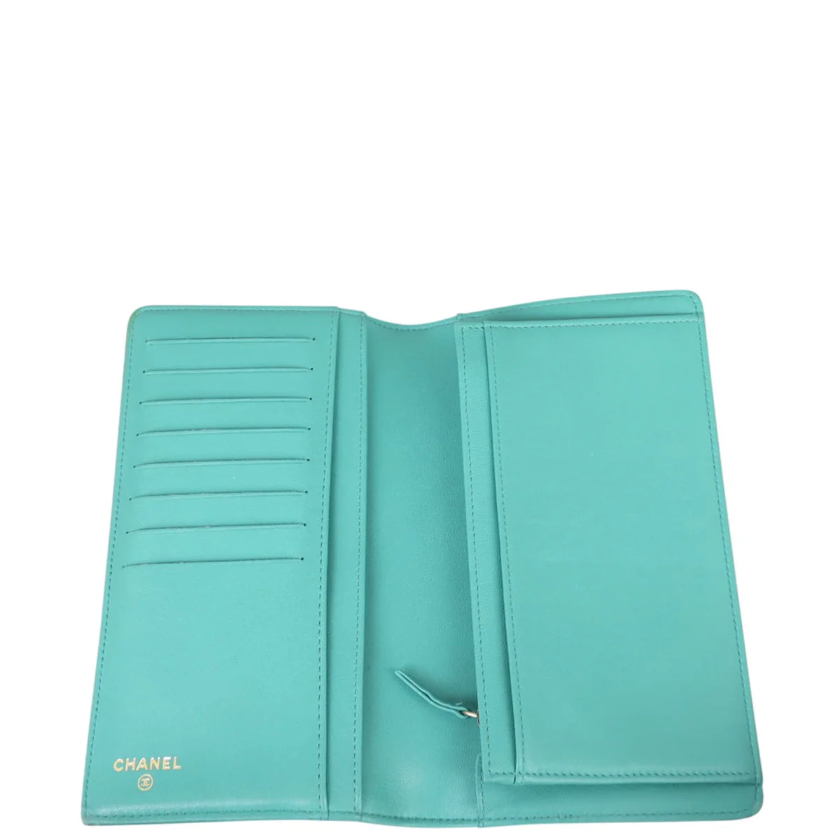 Chanel Boy Long Flap Wallet |  Light Teal - Image 10