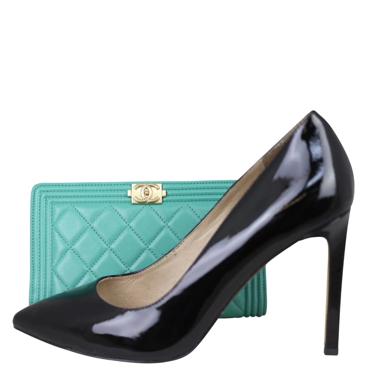 Chanel Boy Long Flap Wallet |  Light Teal - Image 11