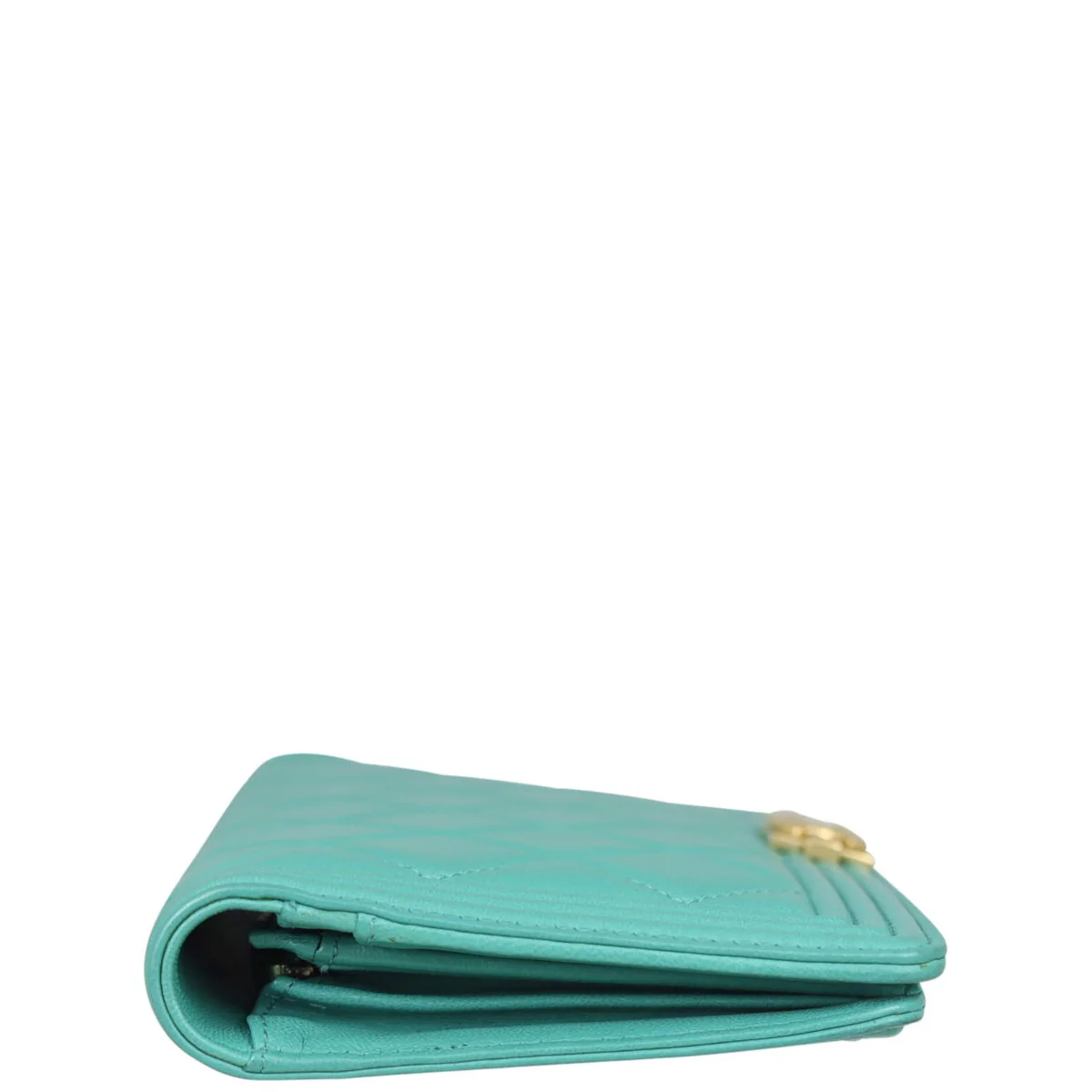 Chanel Boy Long Flap Wallet |  Light Teal - Image 3