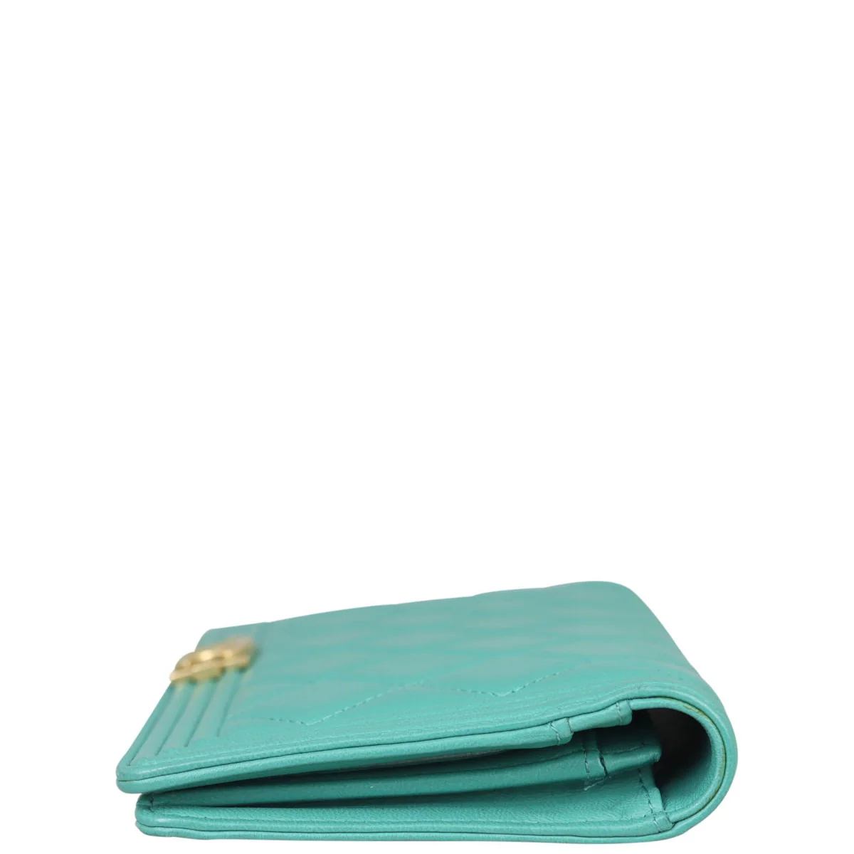 Chanel Boy Long Flap Wallet |  Light Teal - Image 4
