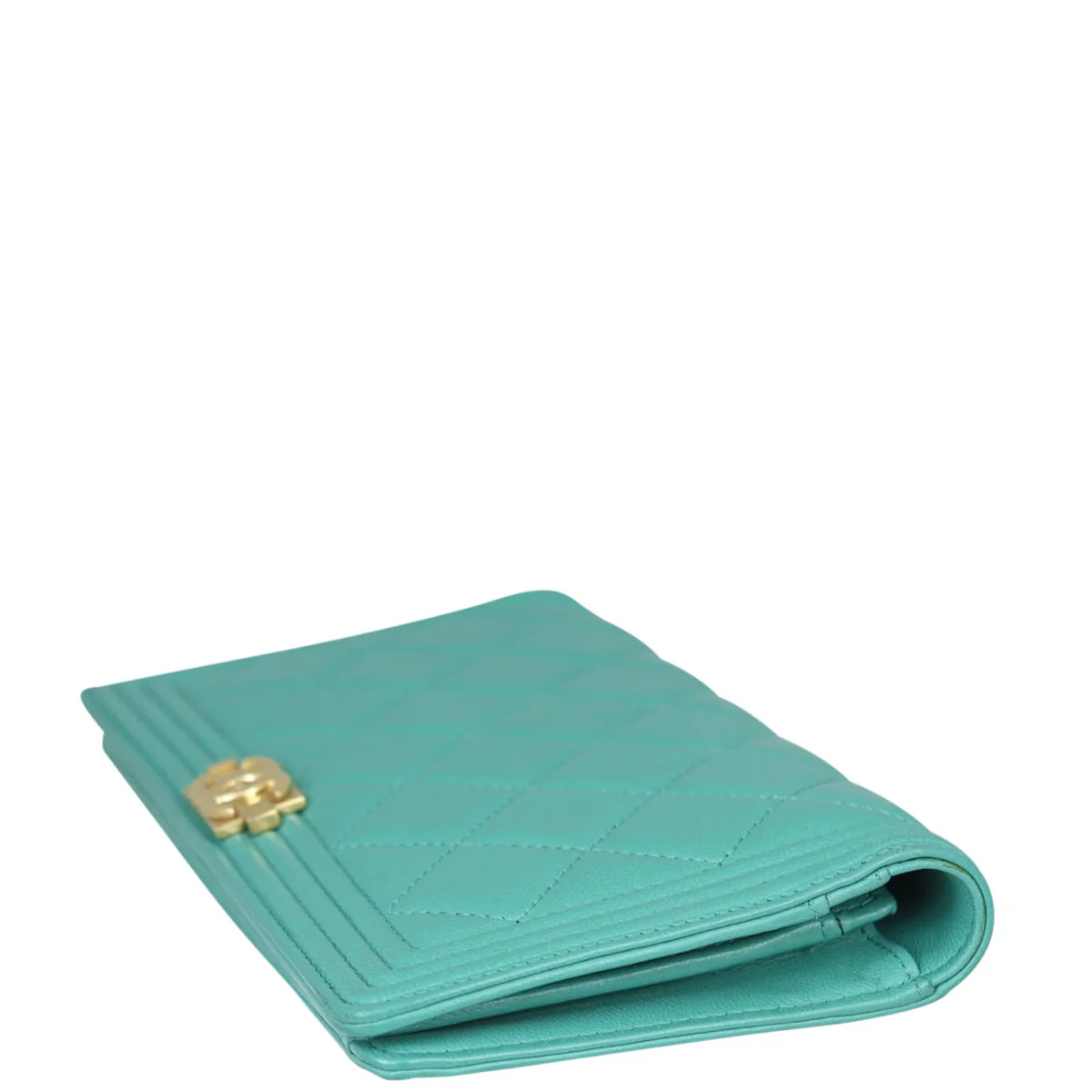 Chanel Boy Long Flap Wallet |  Light Teal - Image 6