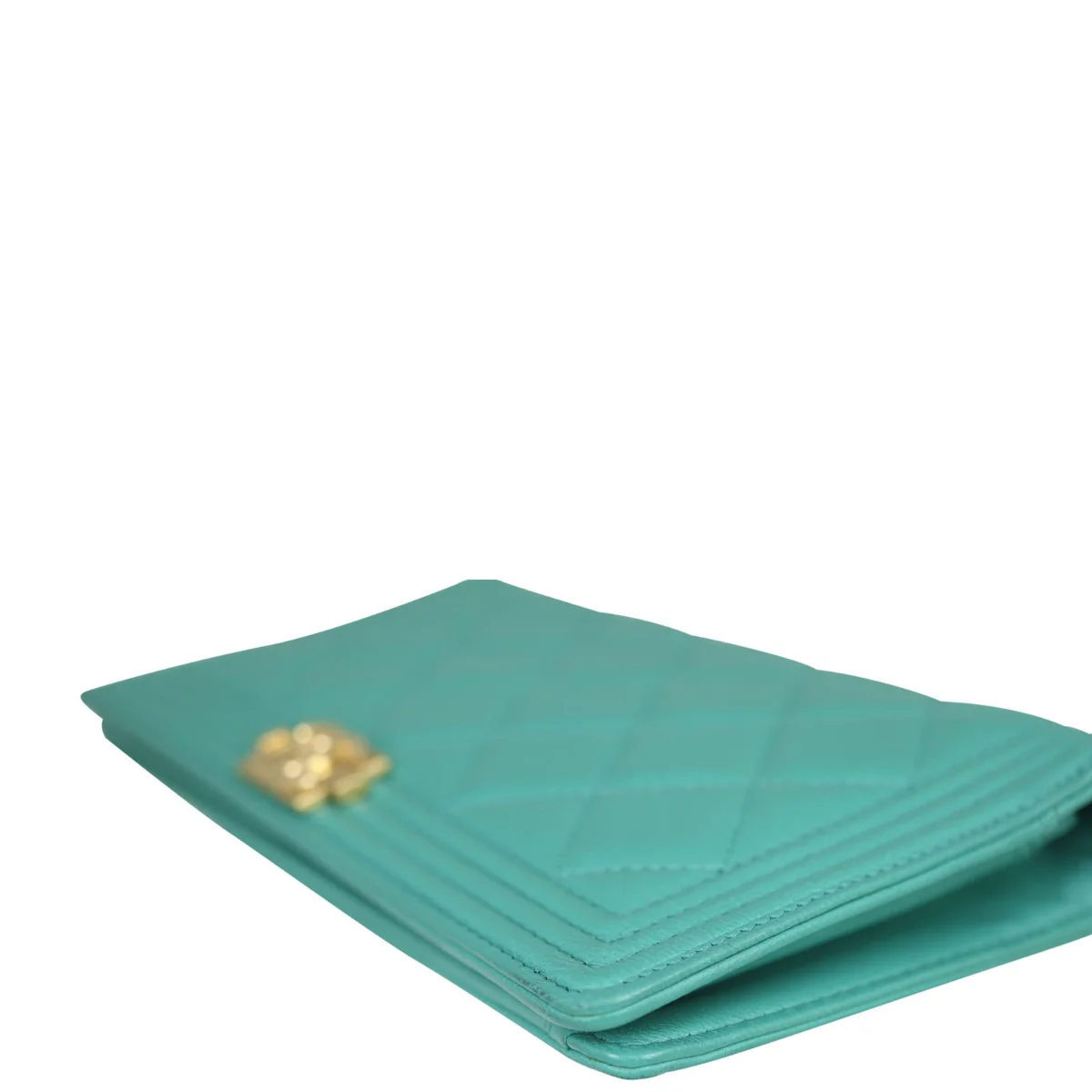Chanel Boy Long Flap Wallet |  Light Teal - Image 7
