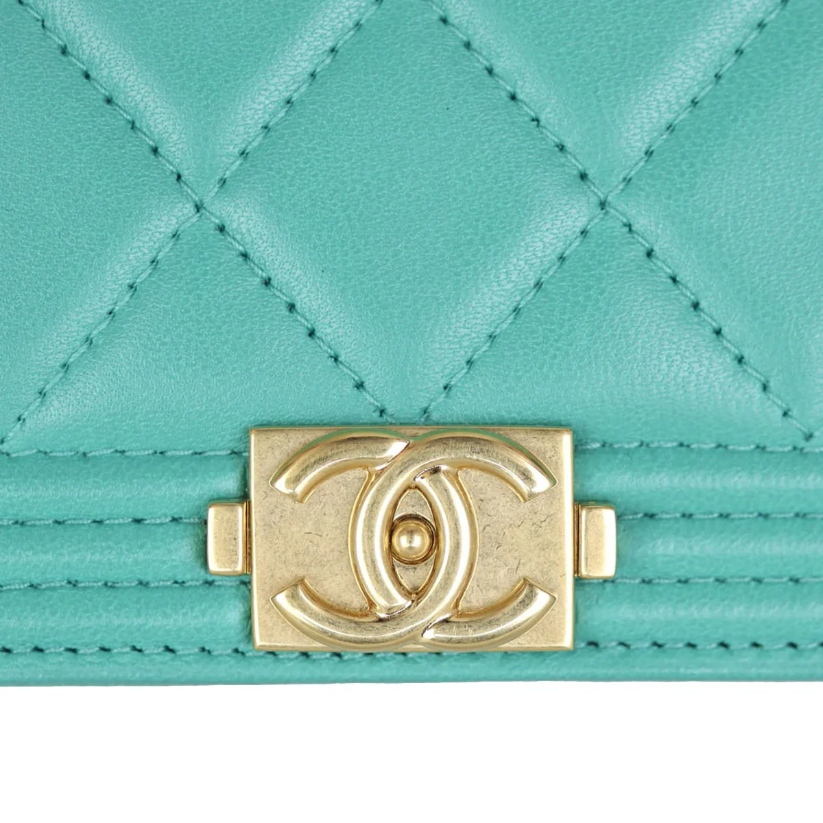 Chanel Boy Long Flap Wallet |  Light Teal - Image 8