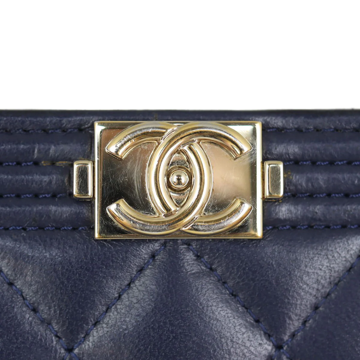 Chanel Boy Long Flap Wallet | Navy - Image 8