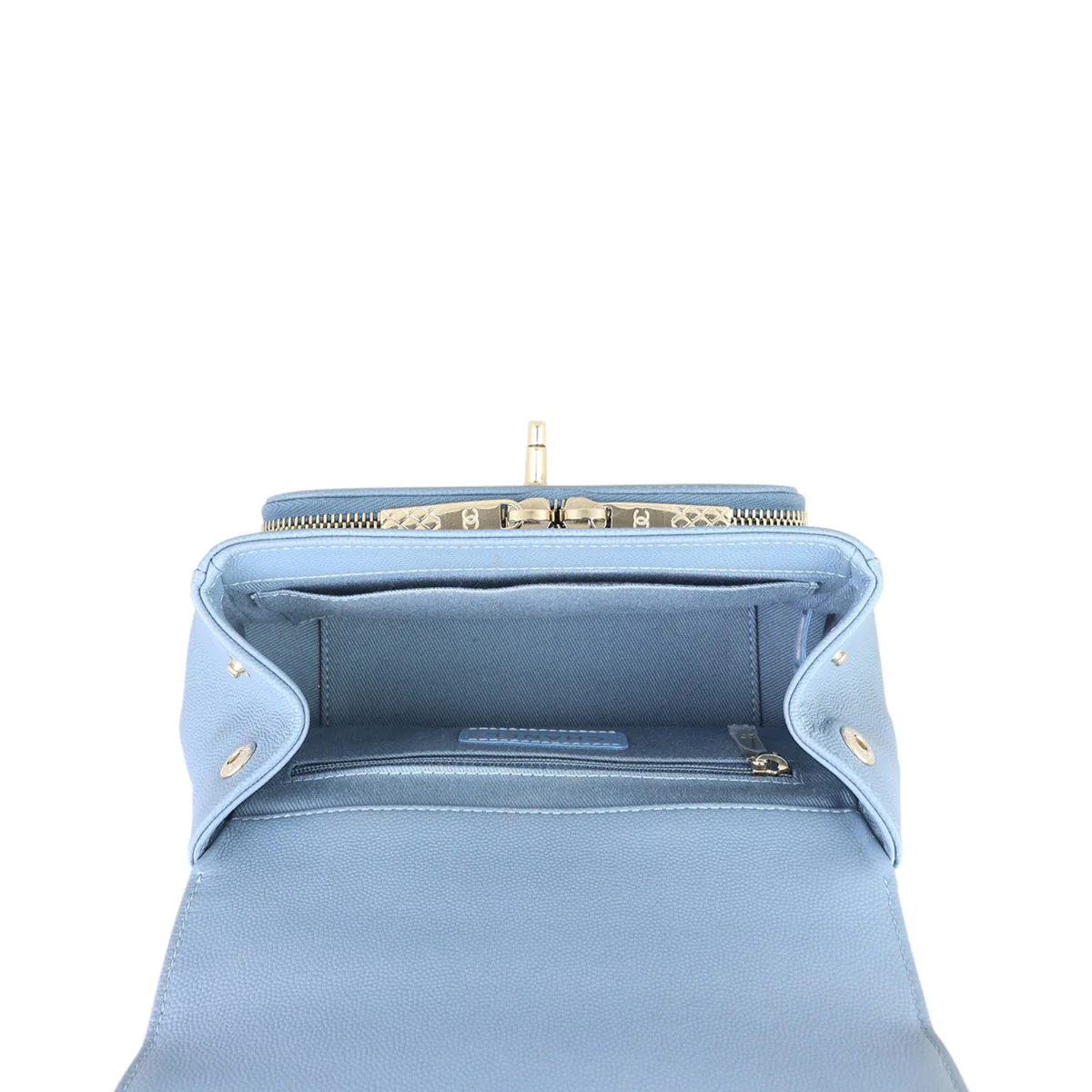 Chanel Business Affinity Small Flap Bag |  Muted Slate Blue - Image 11