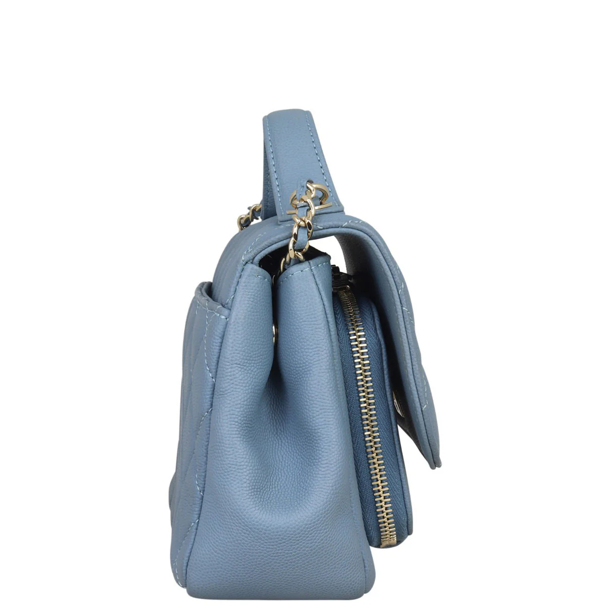 Chanel Business Affinity Small Flap Bag |  Muted Slate Blue - Image 4