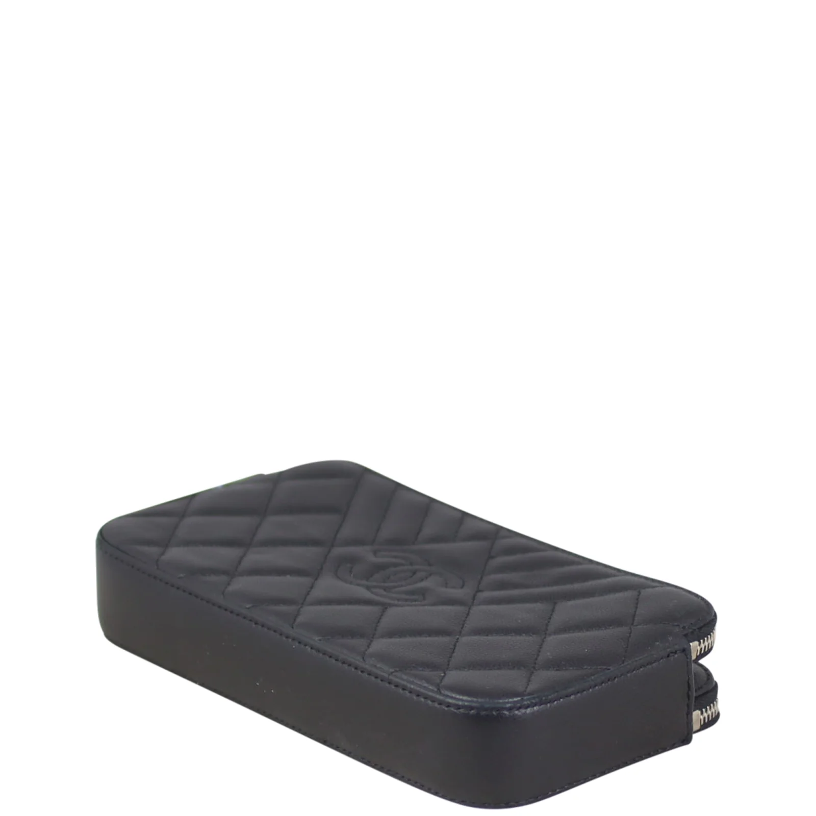 Chanel CC Double Zip Clutch with Chain | Black - Image 7