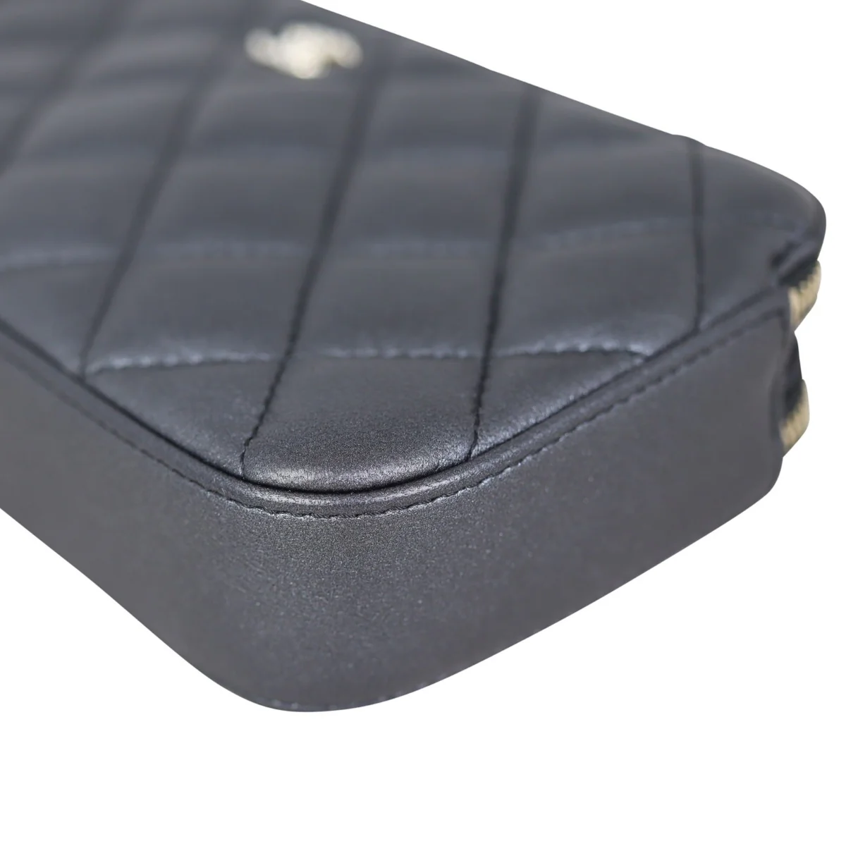 Chanel CC Double Zip Clutch with Pearl Chain - Image 8