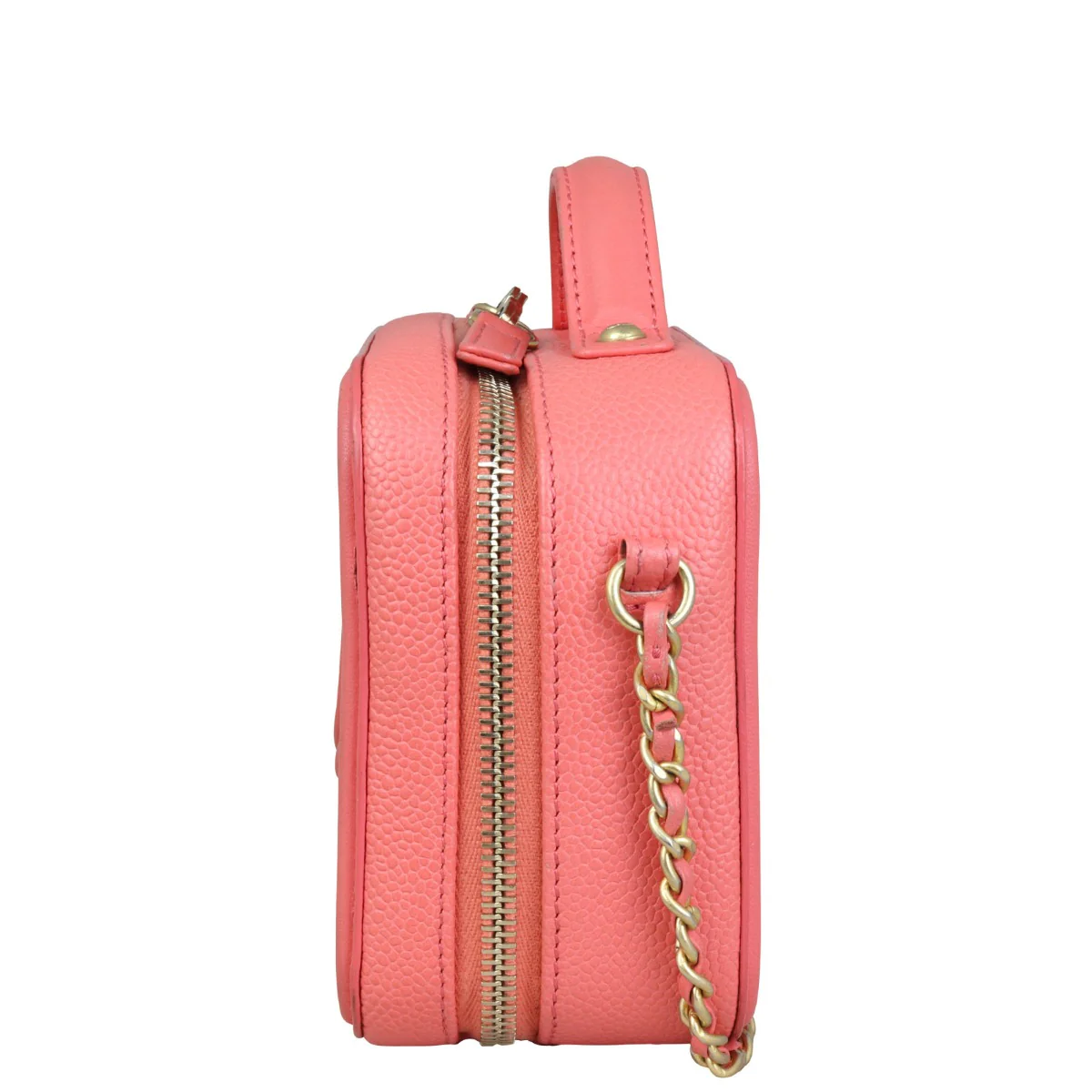 Chanel CC Filigree Vanity Case Small |  Bright Coral - Image 4