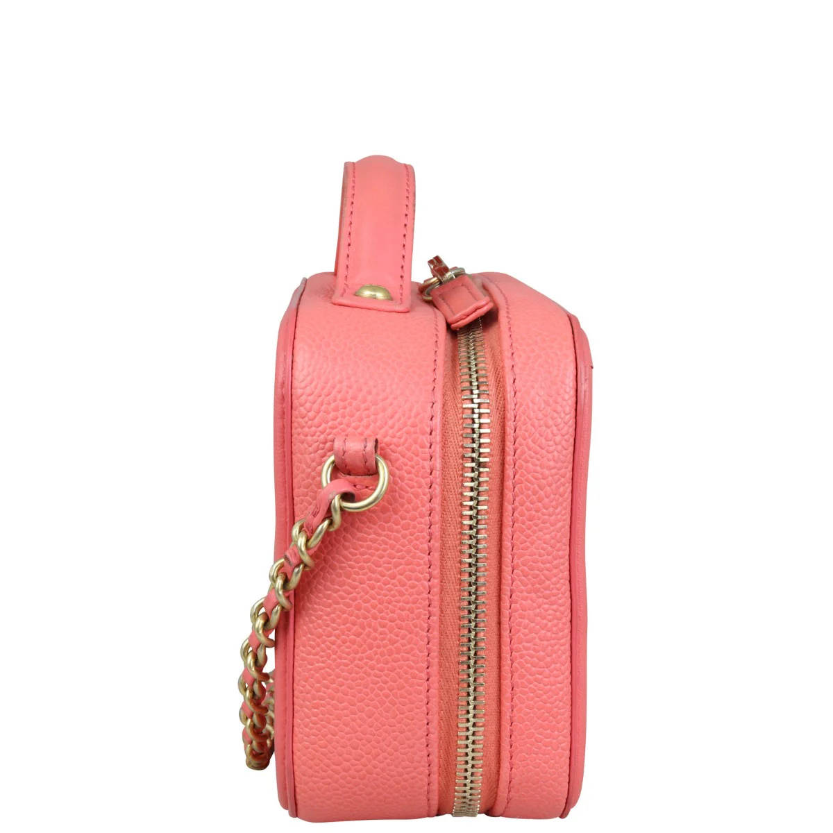 Chanel CC Filigree Vanity Case Small |  Bright Coral - Image 5