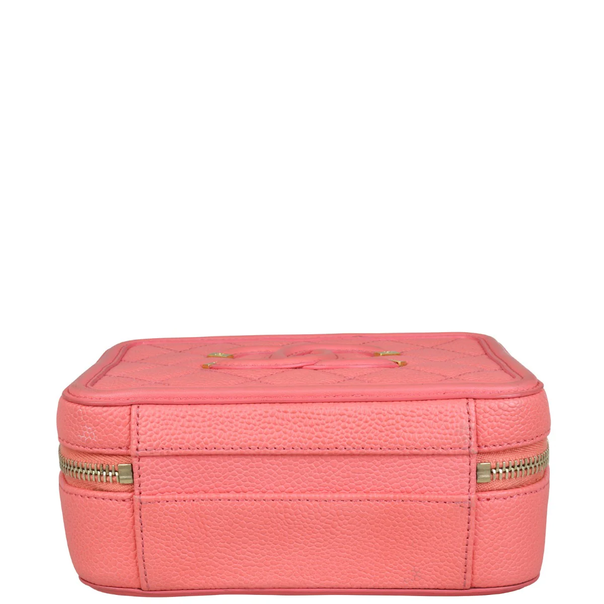 Chanel CC Filigree Vanity Case Small |  Bright Coral - Image 6