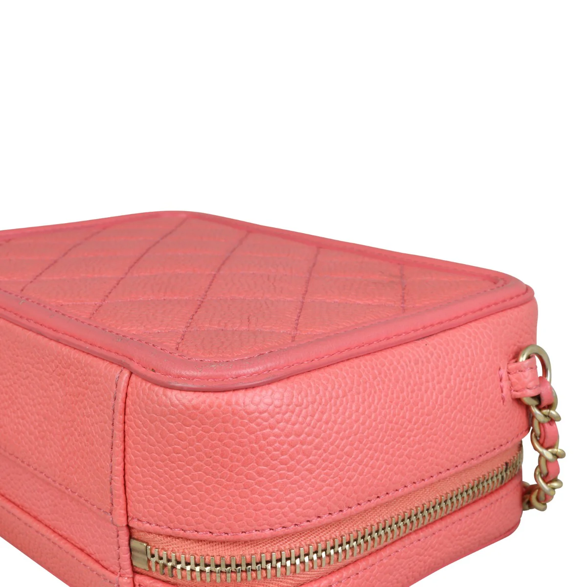 Chanel CC Filigree Vanity Case Small |  Bright Coral - Image 8