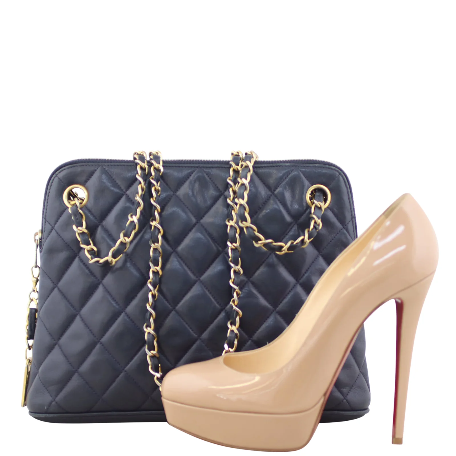 Chanel CC Quilted Tote Bag | Navy Blue - Image 11