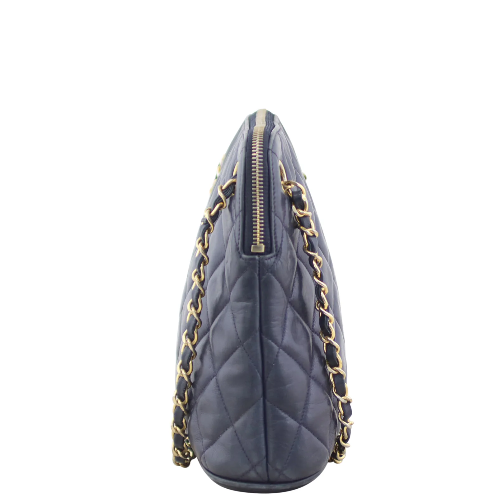 Chanel CC Quilted Tote Bag | Navy Blue - Image 3