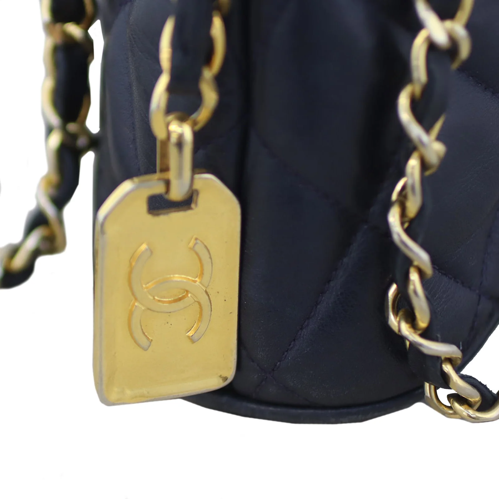 Chanel CC Quilted Tote Bag | Navy Blue - Image 8