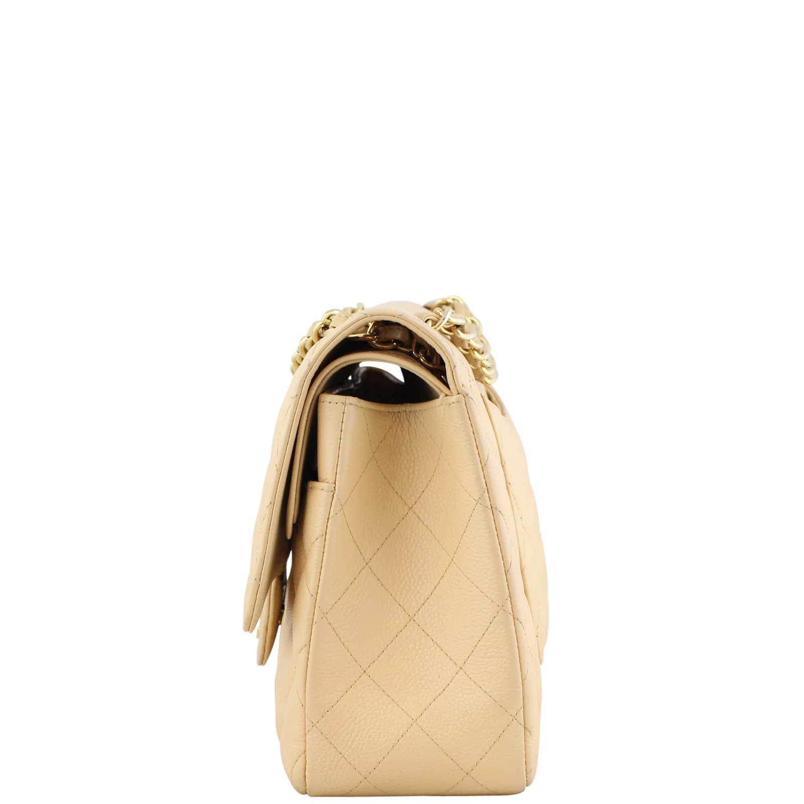 Chanel Classic Double Flap Jumbo |  Beige Gold Hardware - Image 3