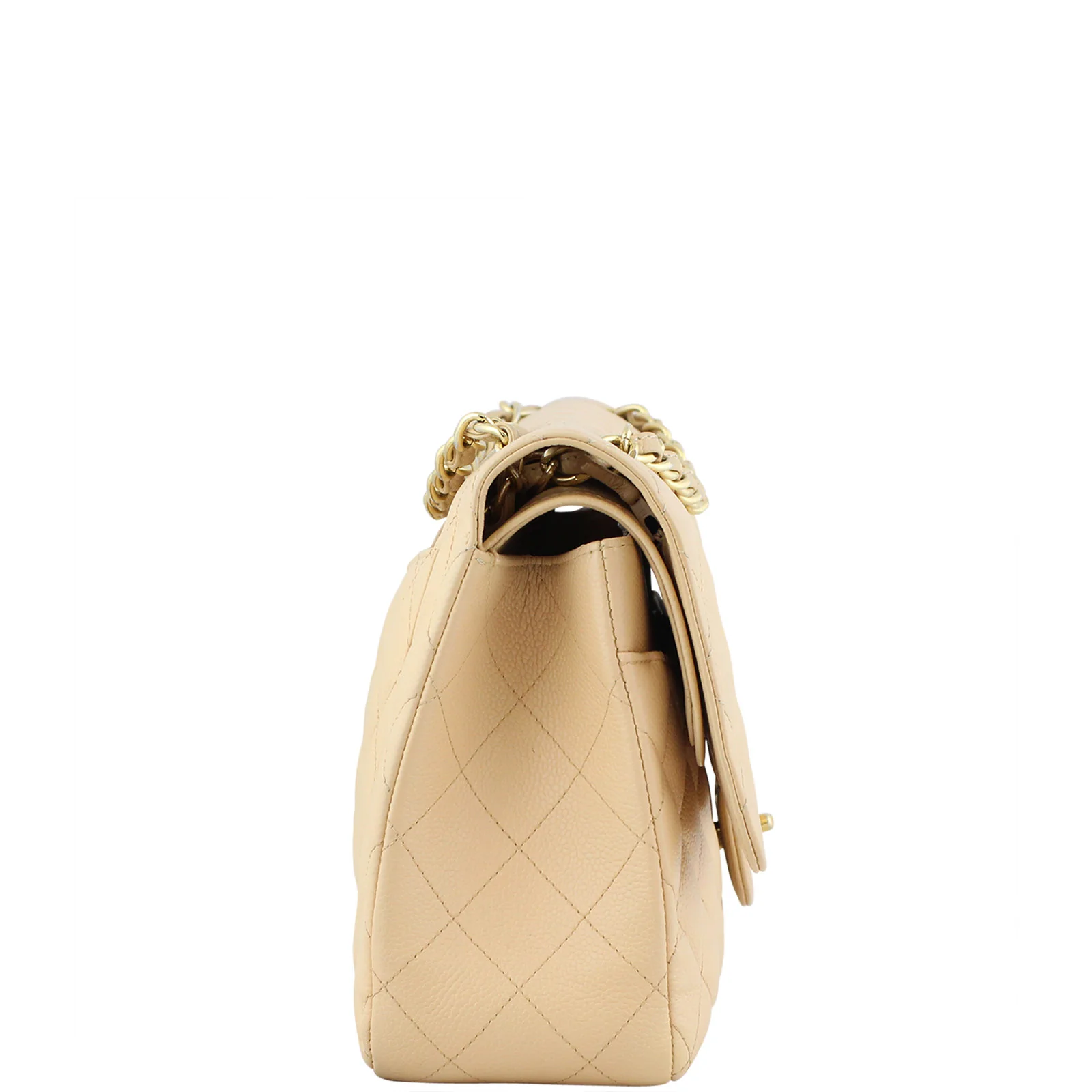 Chanel Classic Double Flap Jumbo |  Beige Gold Hardware - Image 4
