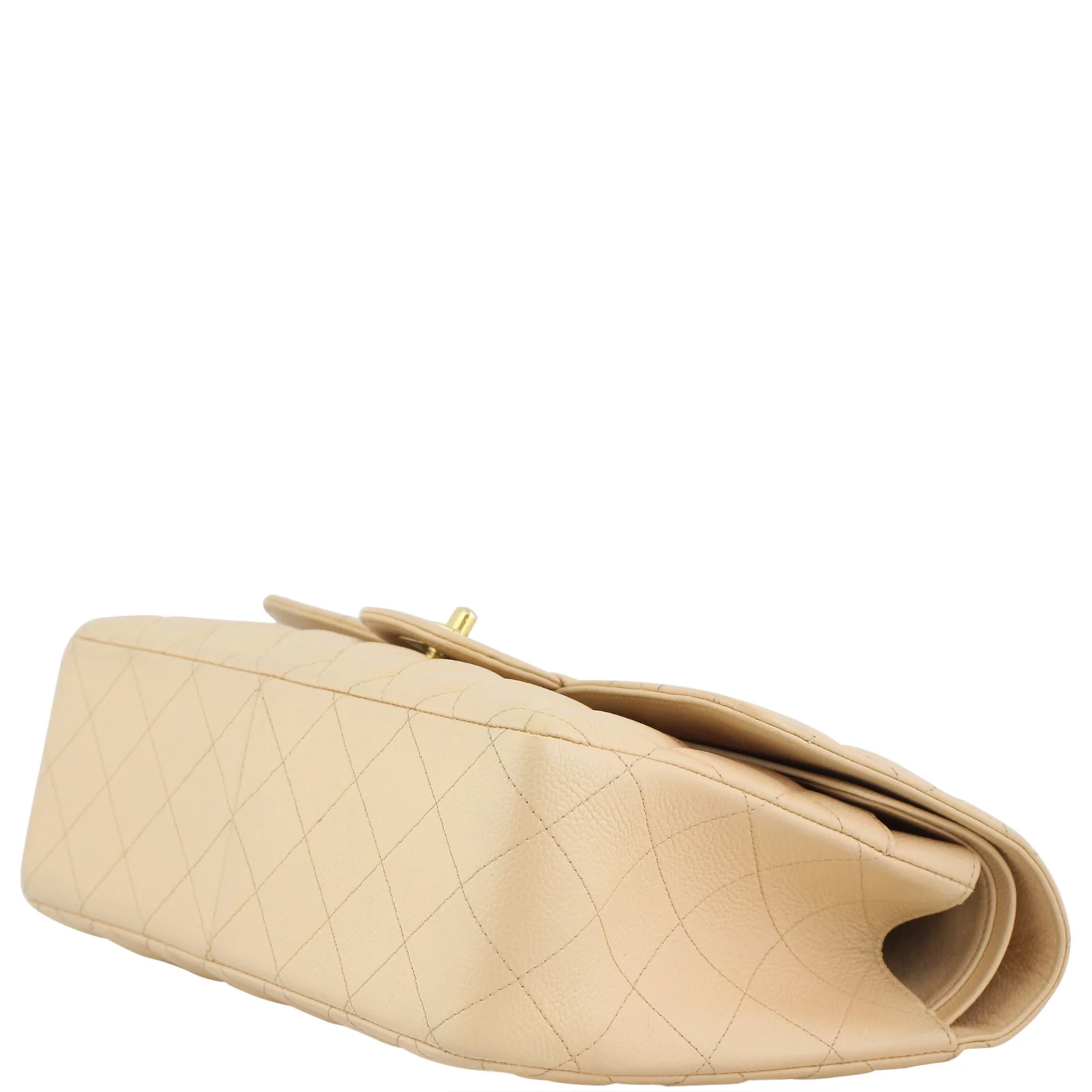 Chanel Classic Double Flap Jumbo |  Beige Gold Hardware - Image 6