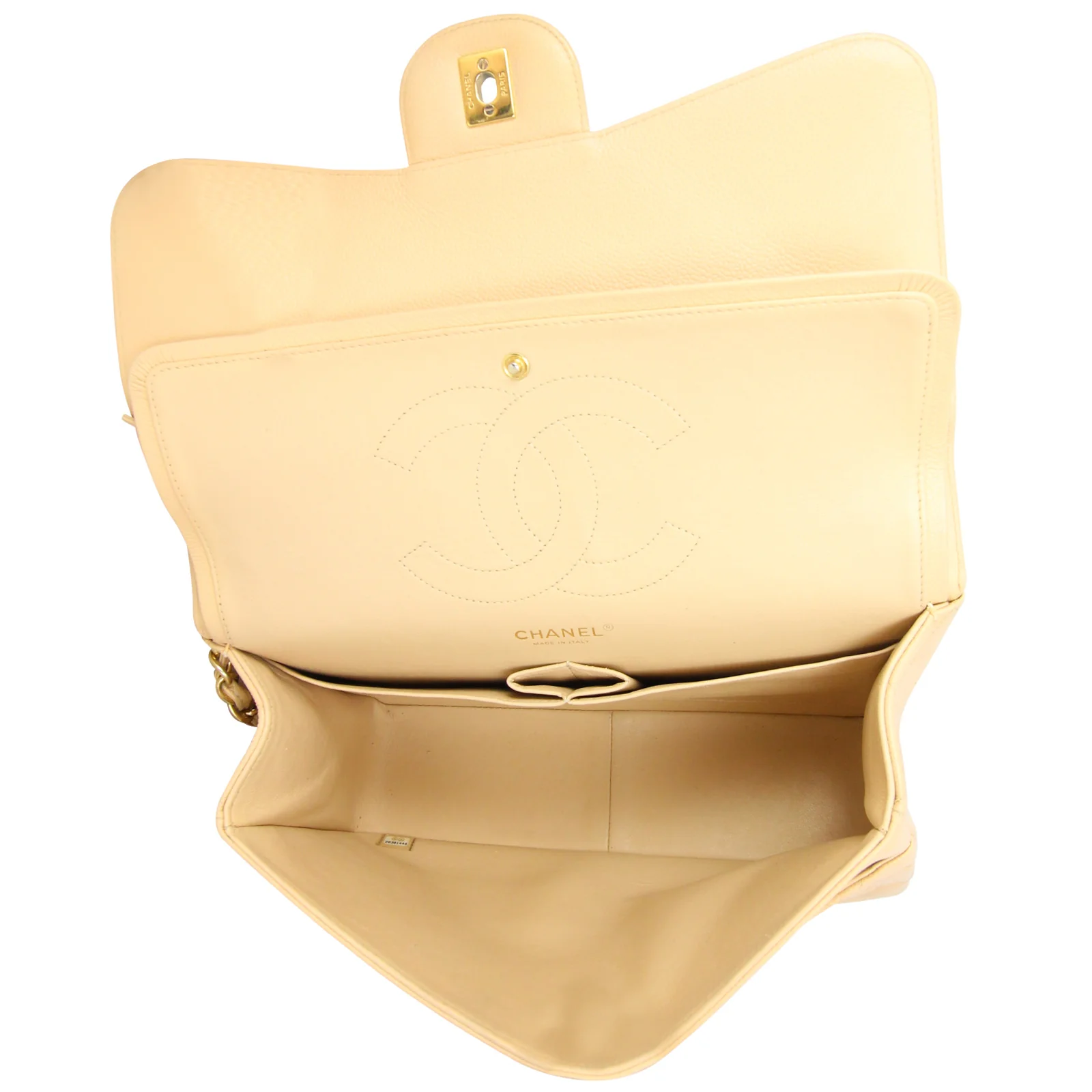 Chanel Classic Double Flap Jumbo |  Beige Gold Hardware - Image 9