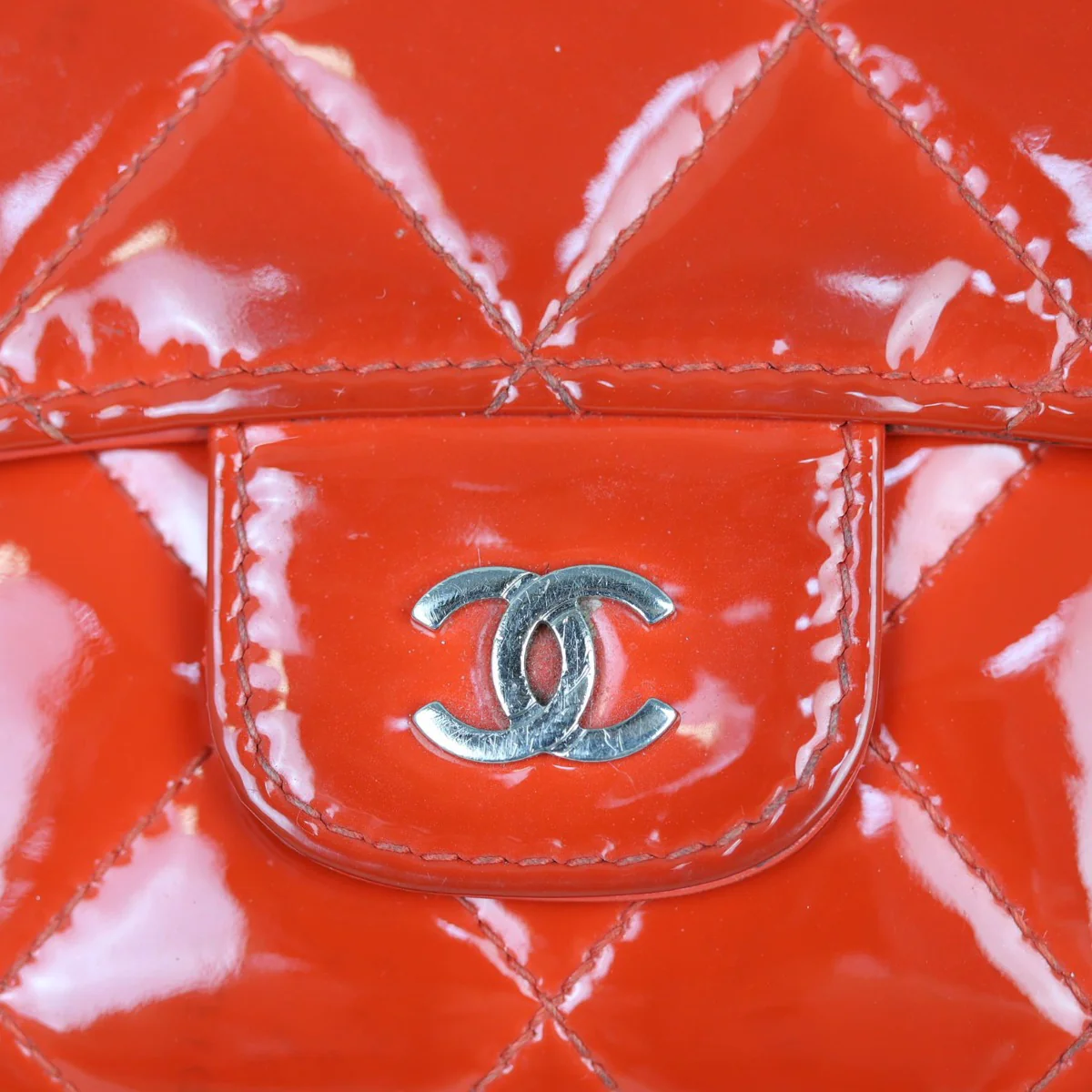 Chanel Classic Flap Long Wallet | Red Patent - Image 9