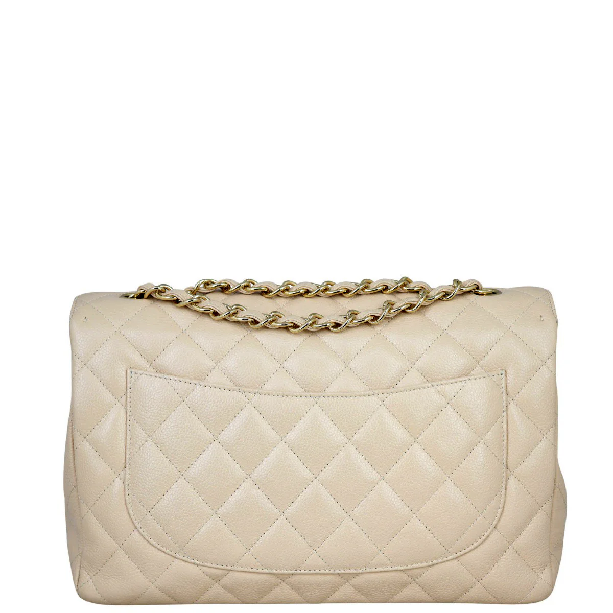 Chanel Classic Single Flap Jumbo | Beige Caviar - Image 3