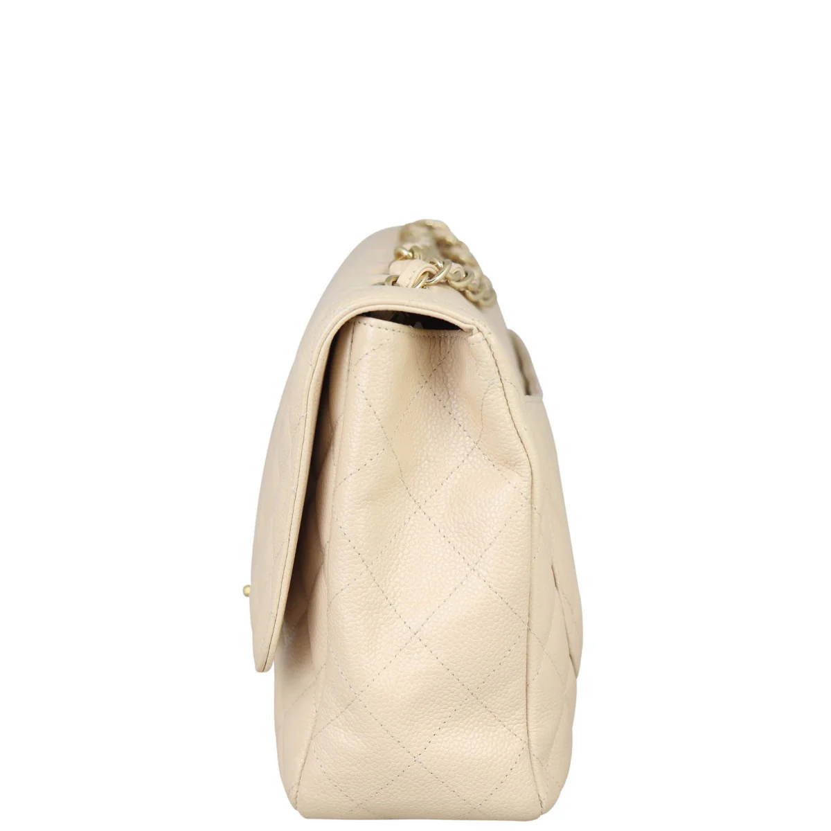 Chanel Classic Single Flap Jumbo | Beige Caviar - Image 5