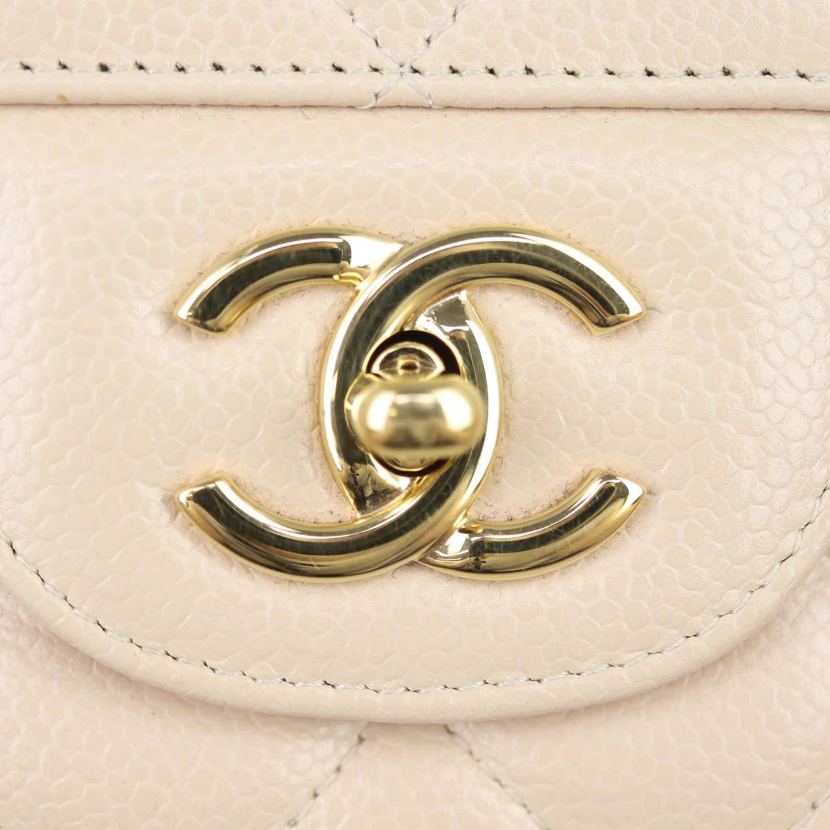Chanel Classic Single Flap Jumbo | Beige Caviar - Image 9