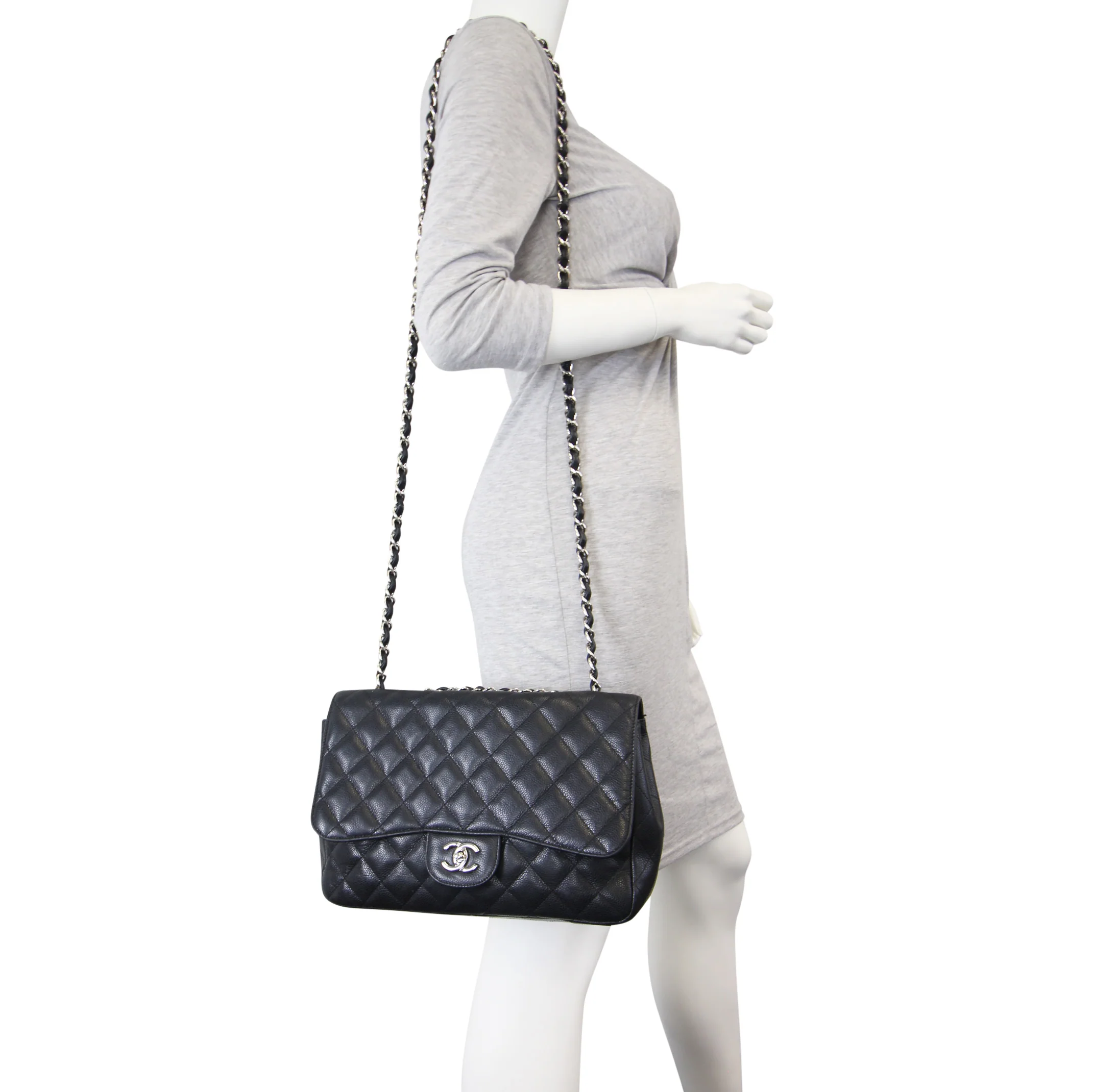 Chanel Classic Single Flap Jumbo | Caviar 13 Series - Image 13