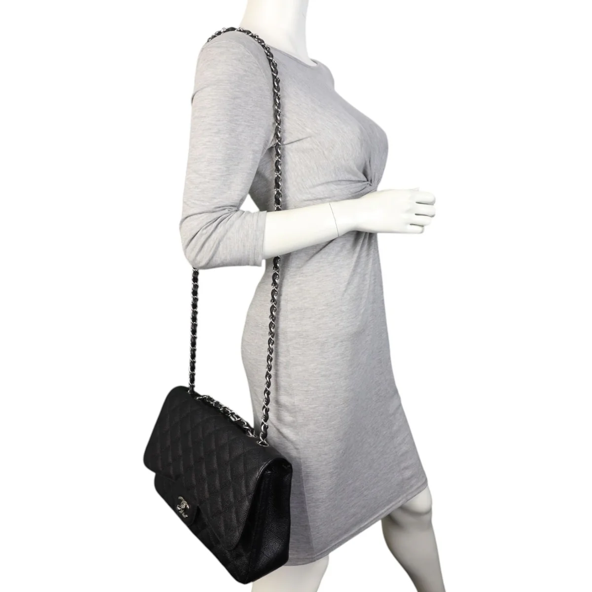 Chanel Classic Single Flap Jumbo Caviar - Image 10