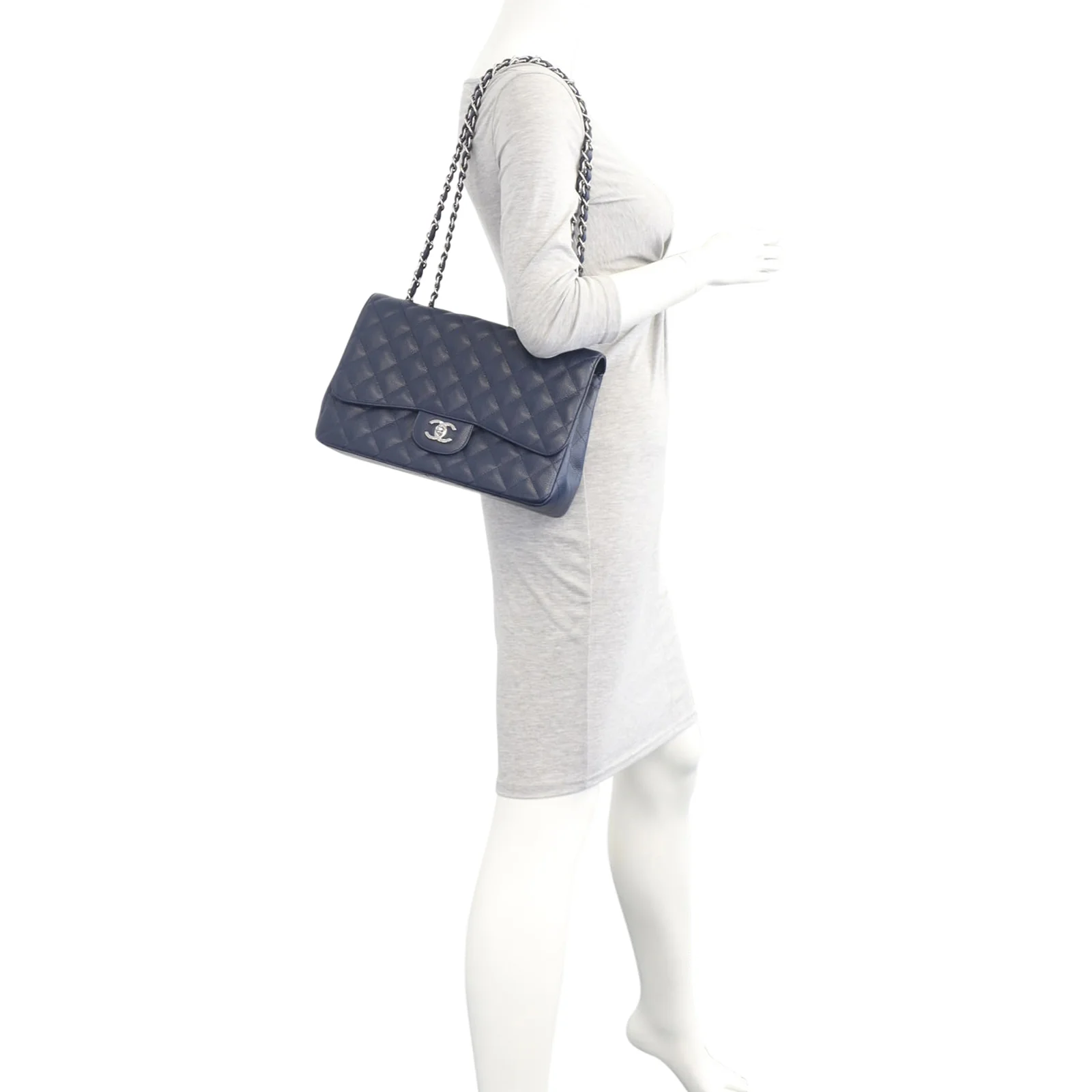 Chanel Classic Single Flap Jumbo | Navy Blue - Image 10