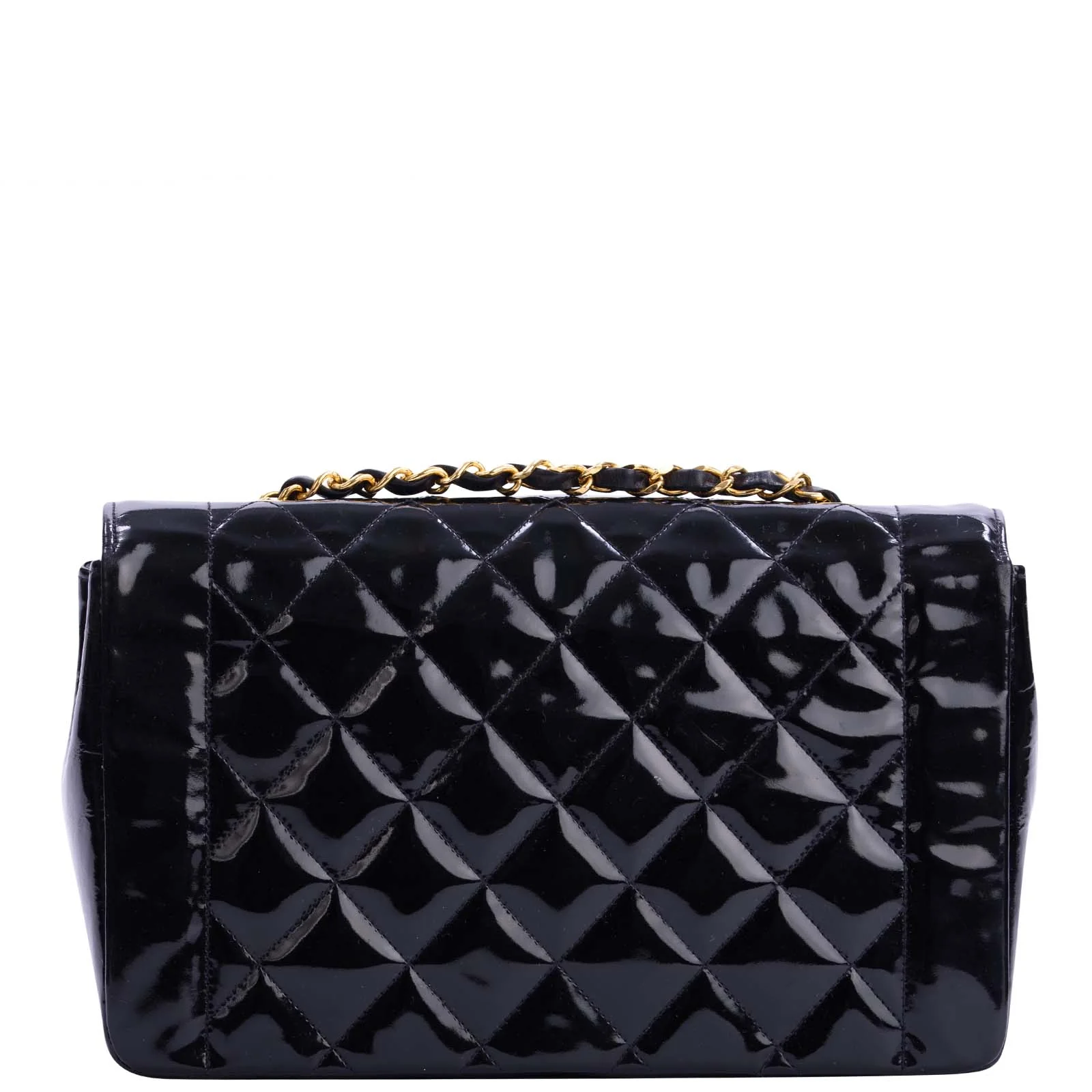Chanel Quilted Diana Patent Flap Bag | Black GHW - Image 4