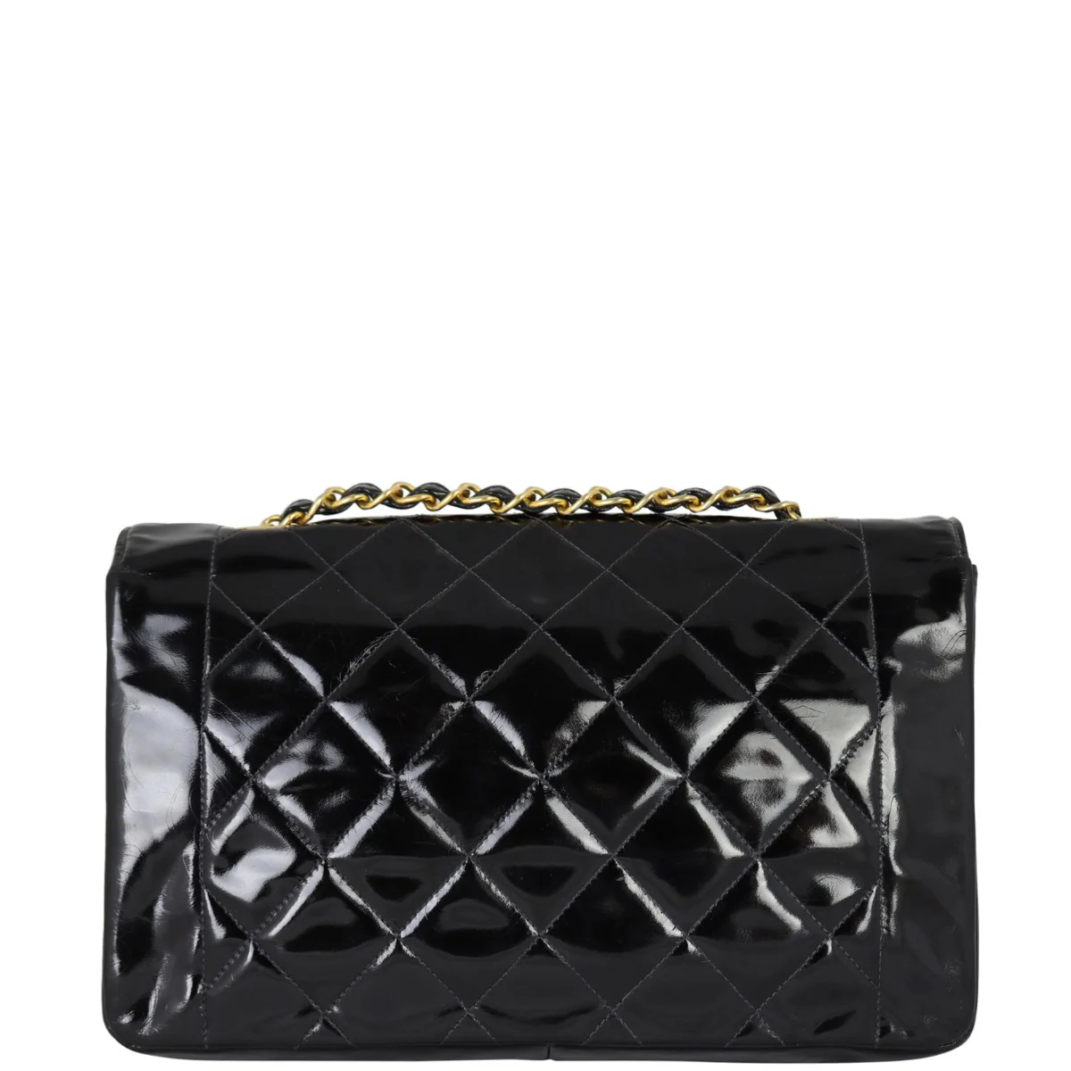 Chanel Quilted Diana Patent Flap Bag | Gold Hardware - Image 3
