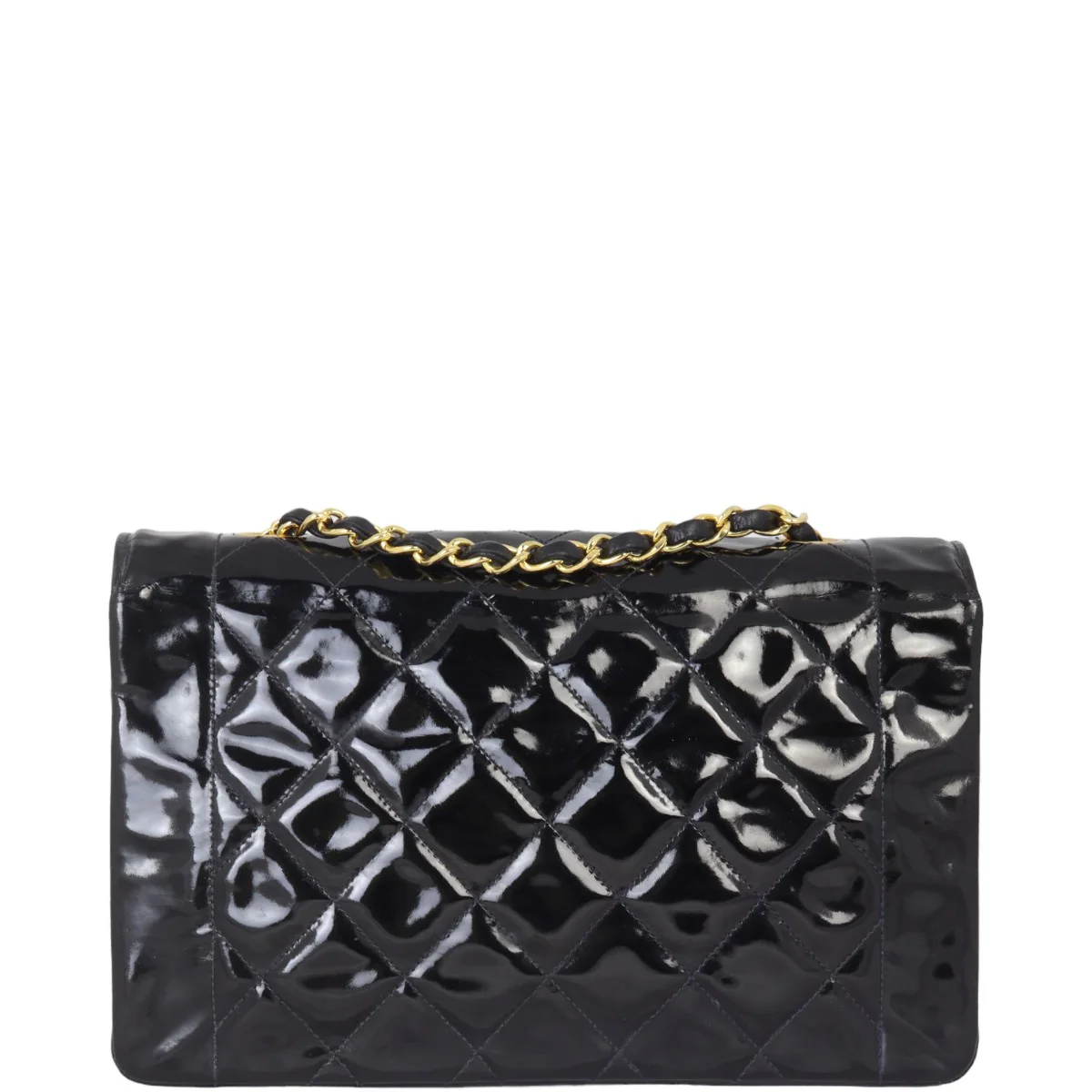 Chanel Quilted Diana Patent Flap Bag | Black - Image 3
