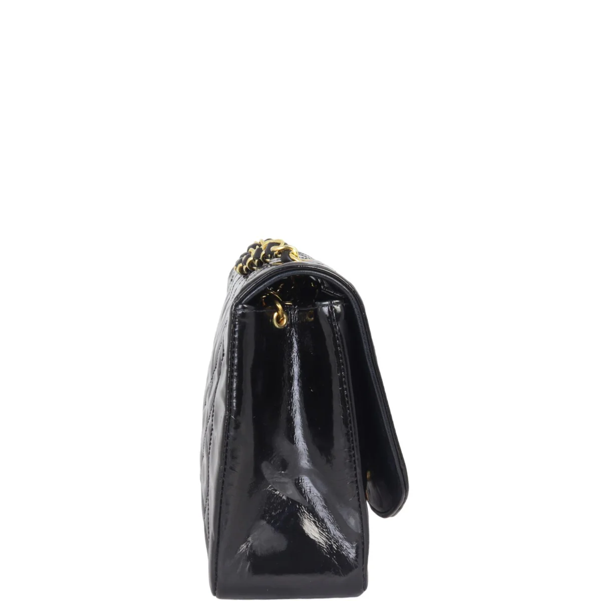 Chanel Quilted Diana Patent Flap Bag | Black - Image 4