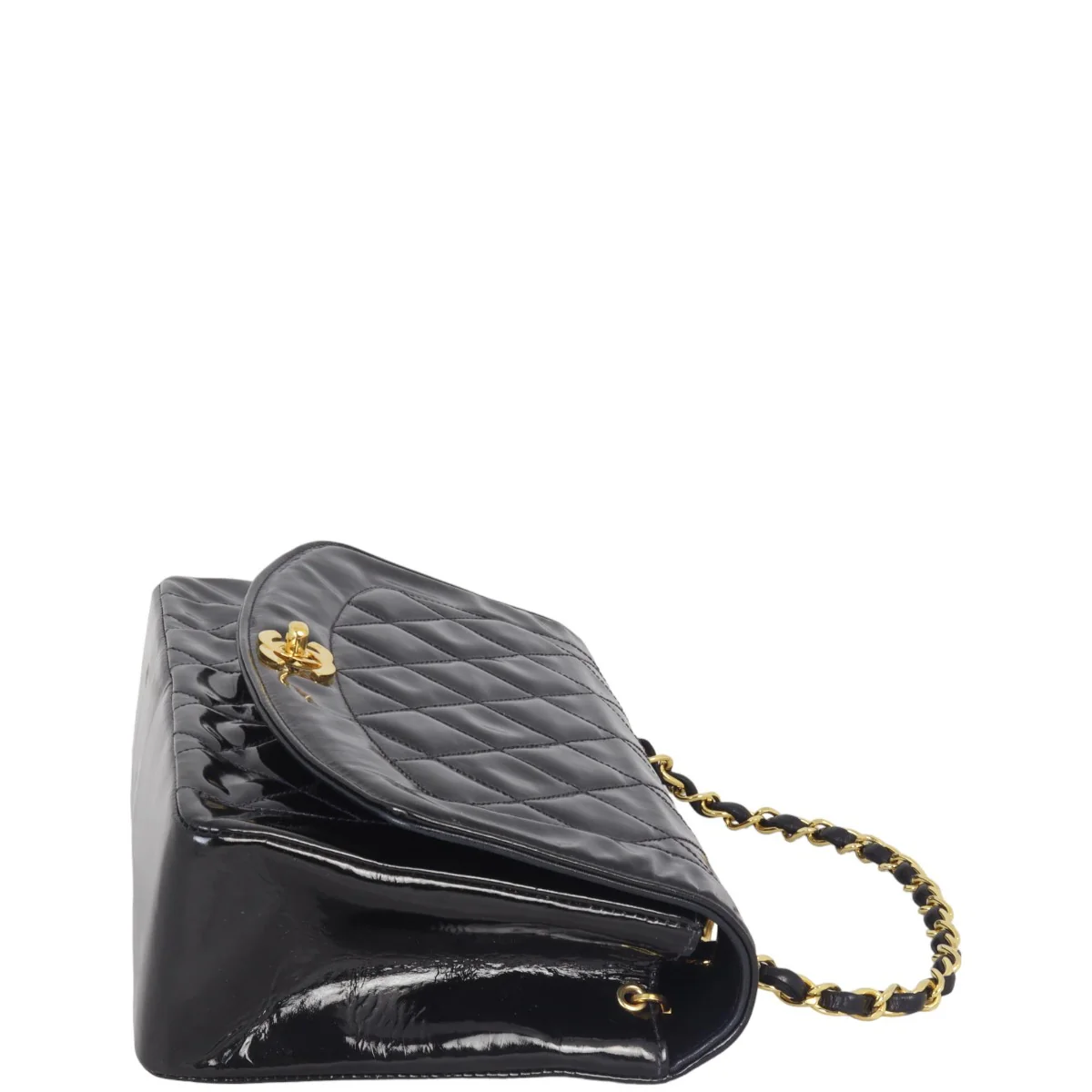 Chanel Quilted Diana Patent Flap Bag | Black - Image 7