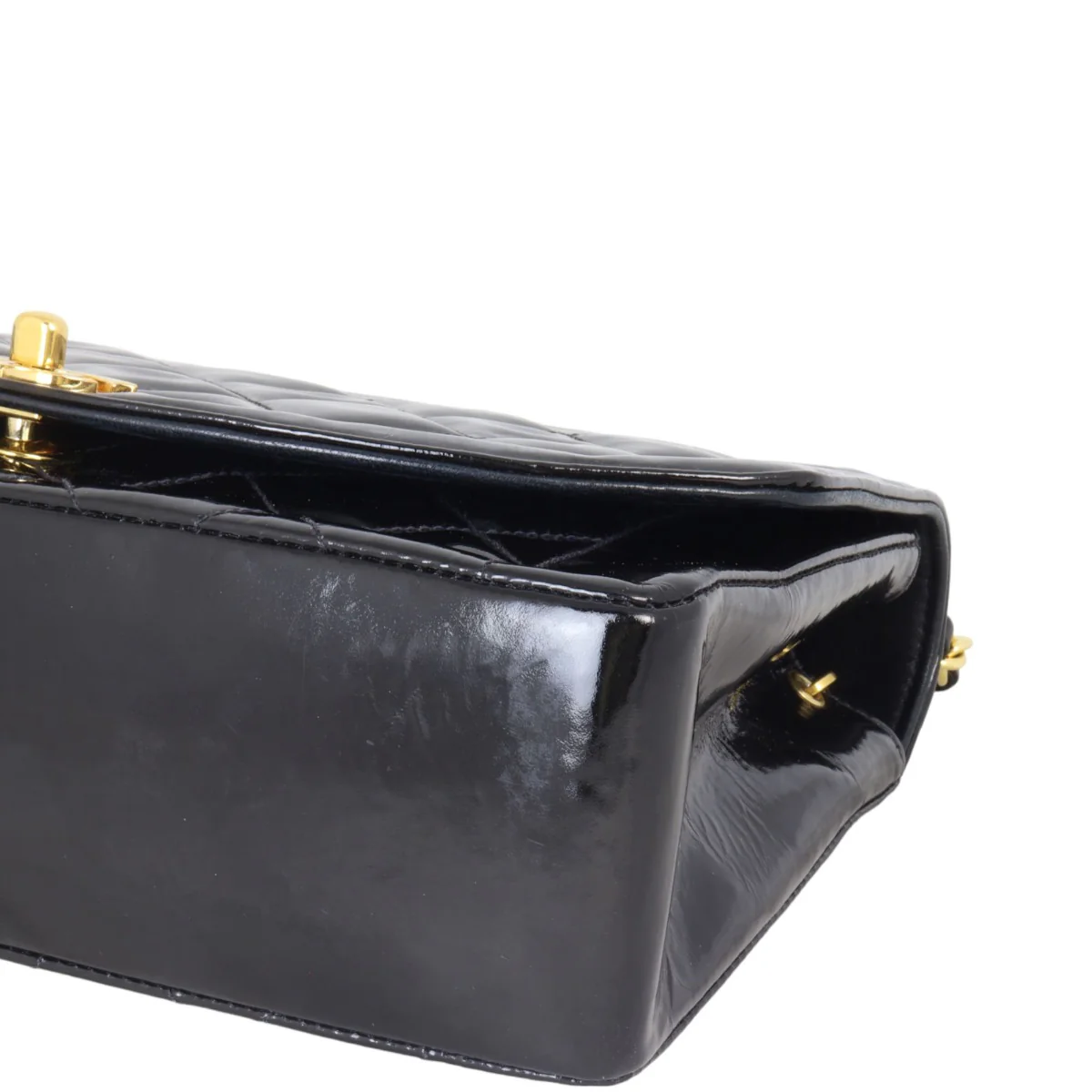 Chanel Quilted Diana Patent Flap Bag | Black - Image 8