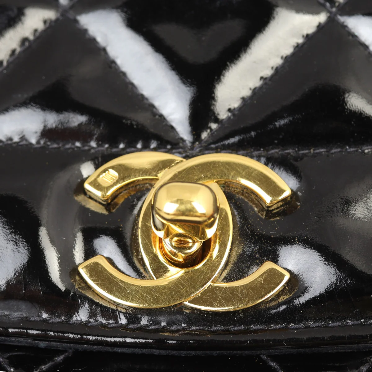 Chanel Quilted Diana Patent Flap Bag | Black - Image 9