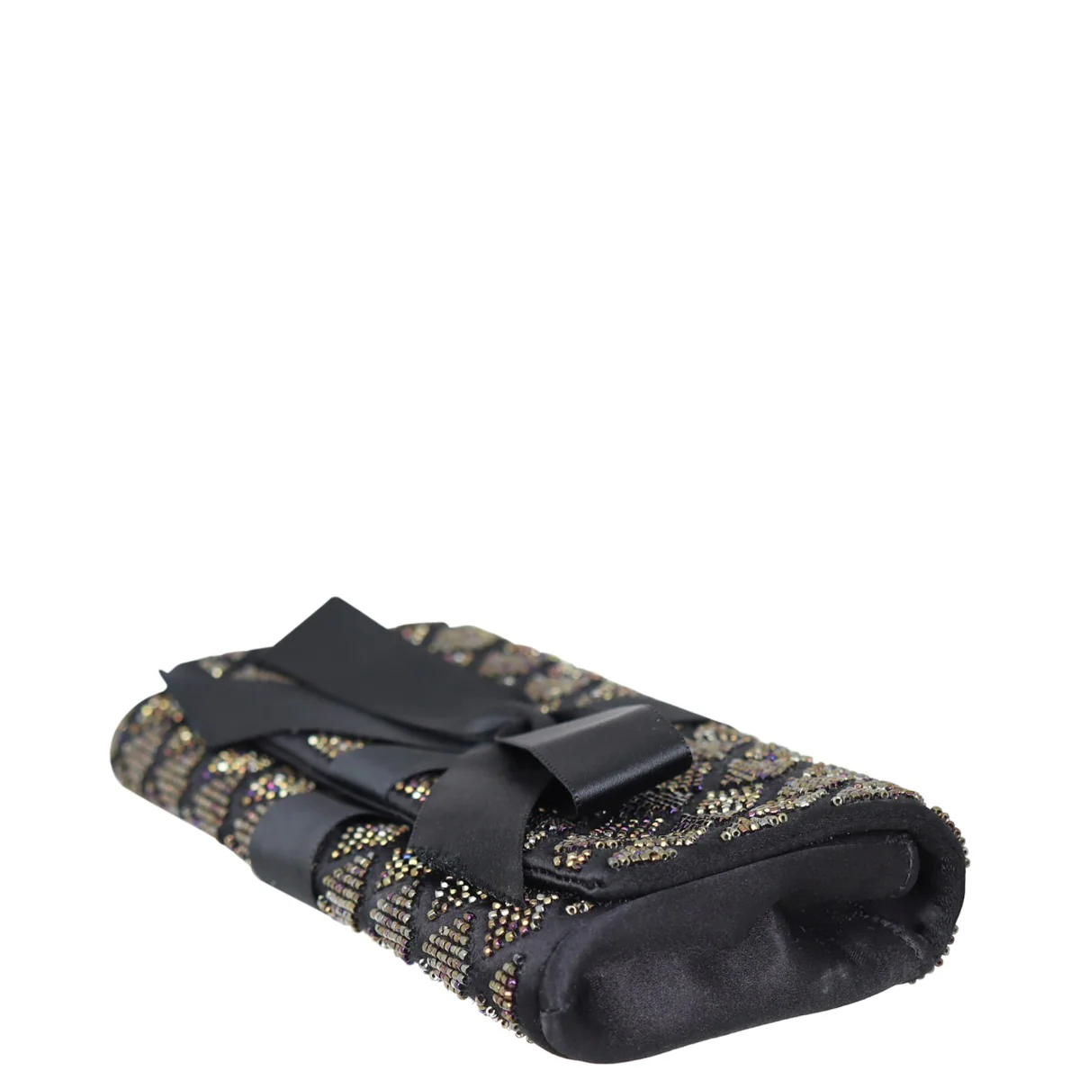 Chanel Satin Beaded Ribbon Flap Clutch - Image 6