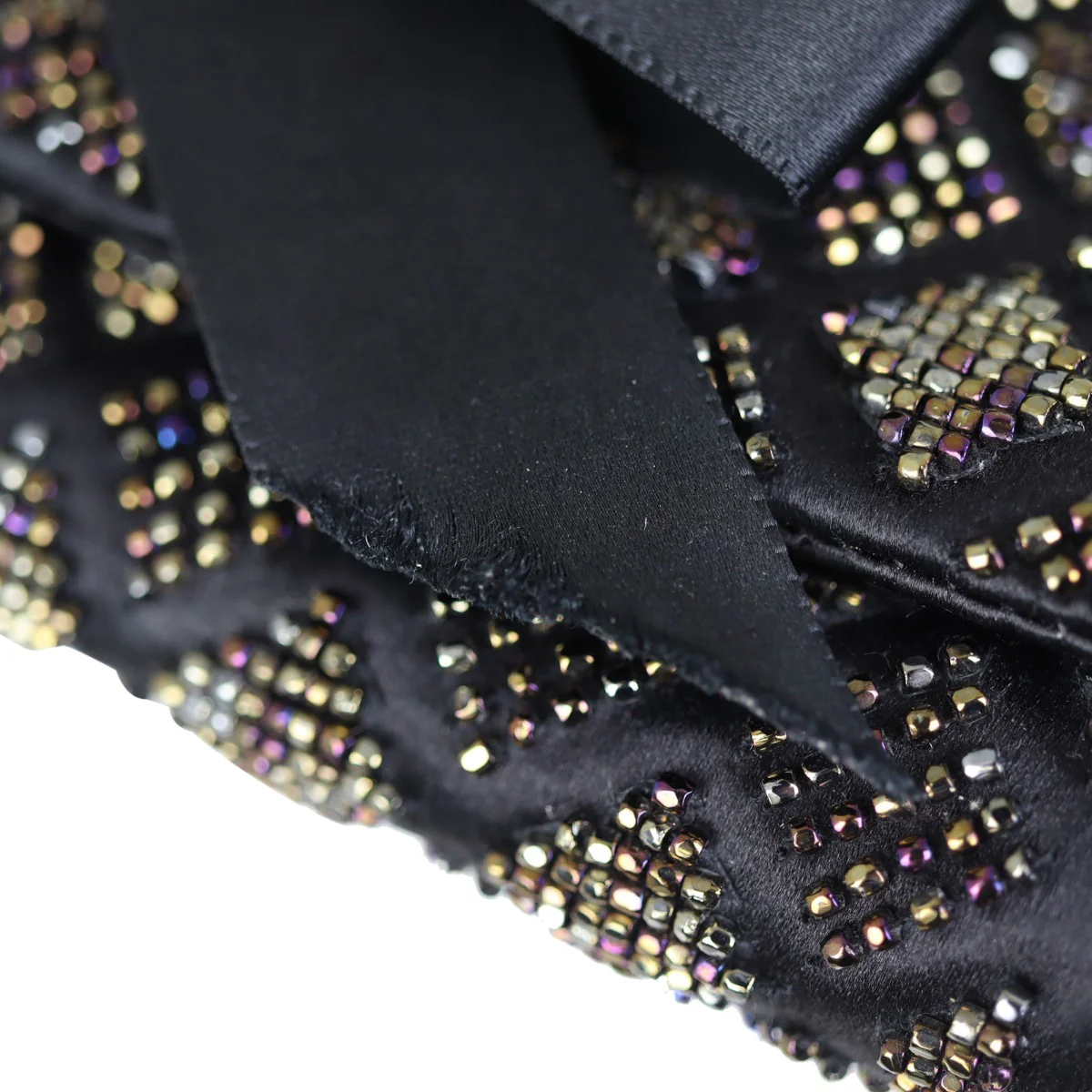 Chanel Satin Beaded Ribbon Flap Clutch - Image 8